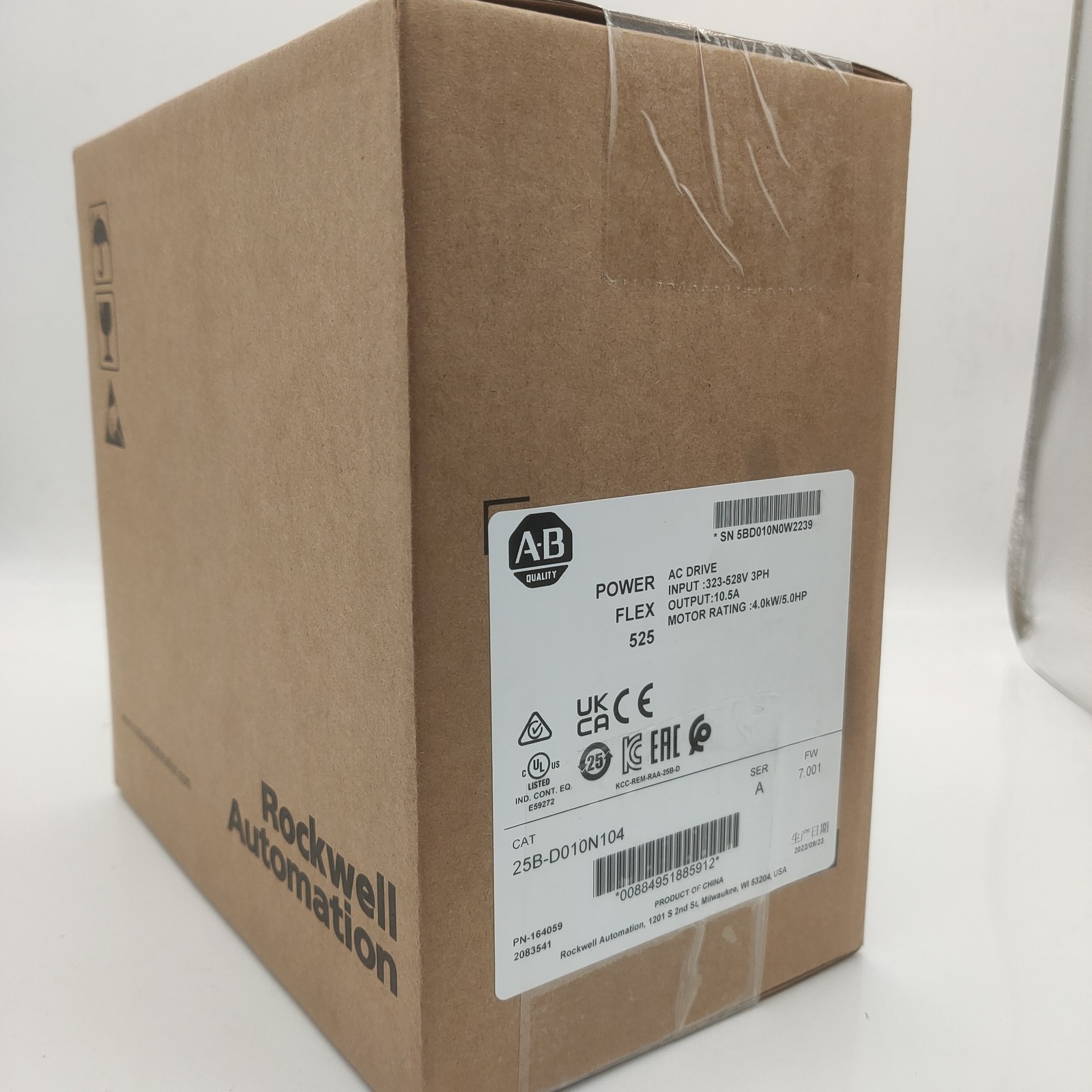 2022 New Factory Sealed AB 25B-D010N104 PowerFlex 525 4kW 5Hp AC Drive GOO