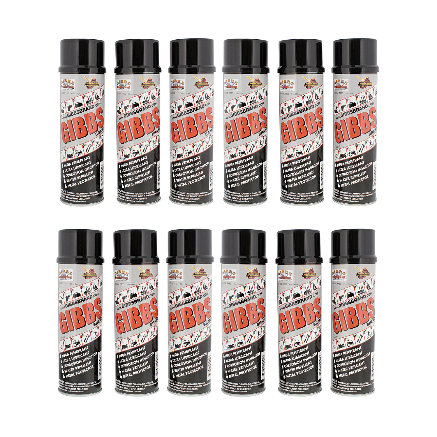 Gibbs Lubricant 12 Pack of 12oz Cans