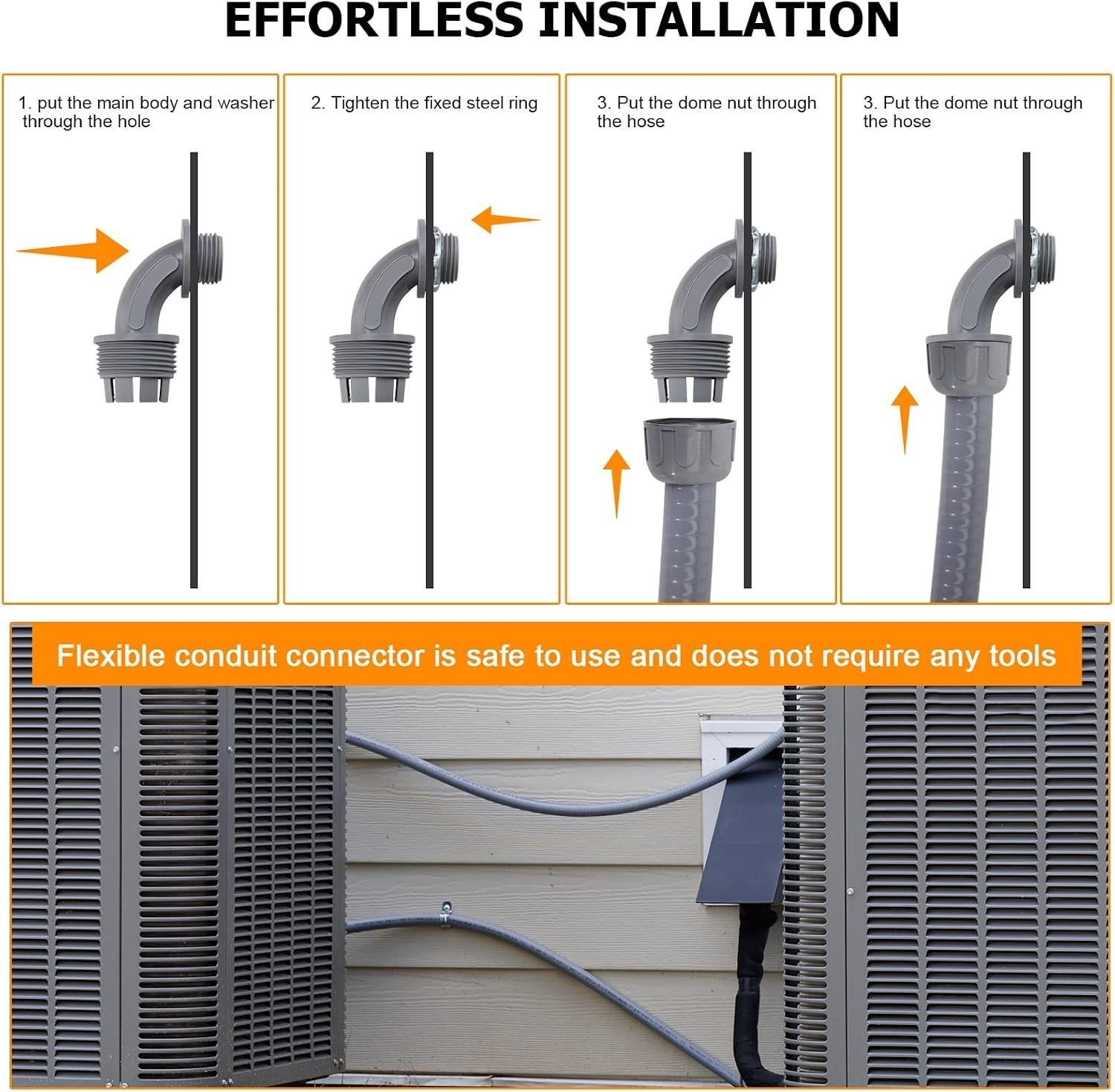 25ft Liquid-Tight Electrical Conduit Kit with 16 Connectors Included