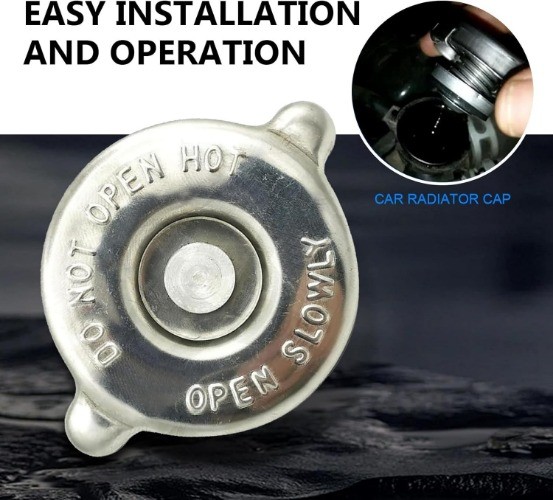 Radiator Cap, Easy-to-operate Lug Design Rustproof Metal 16PSI/18PSI Sealed Tank