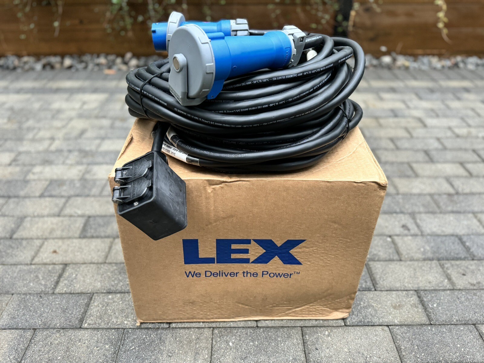 LEX DB-30NA-AQQ-S3 5kw 30amp Power Distribution Box w/ Two 50’ 10 AWG Cables