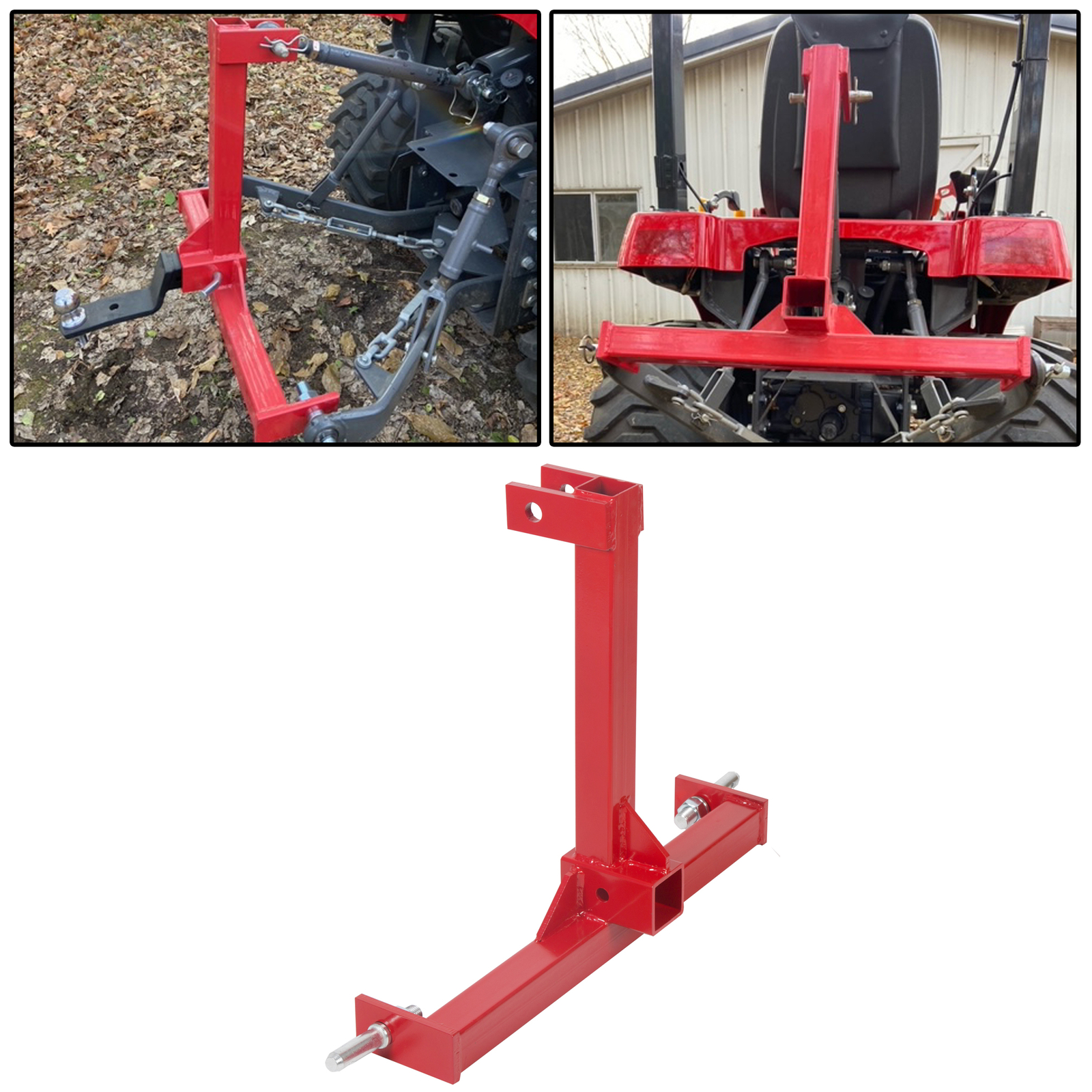 3 Point 2″ Receiver Trailer Hitch Category 1 Tractor Tow Hitch Drawbar Adapter