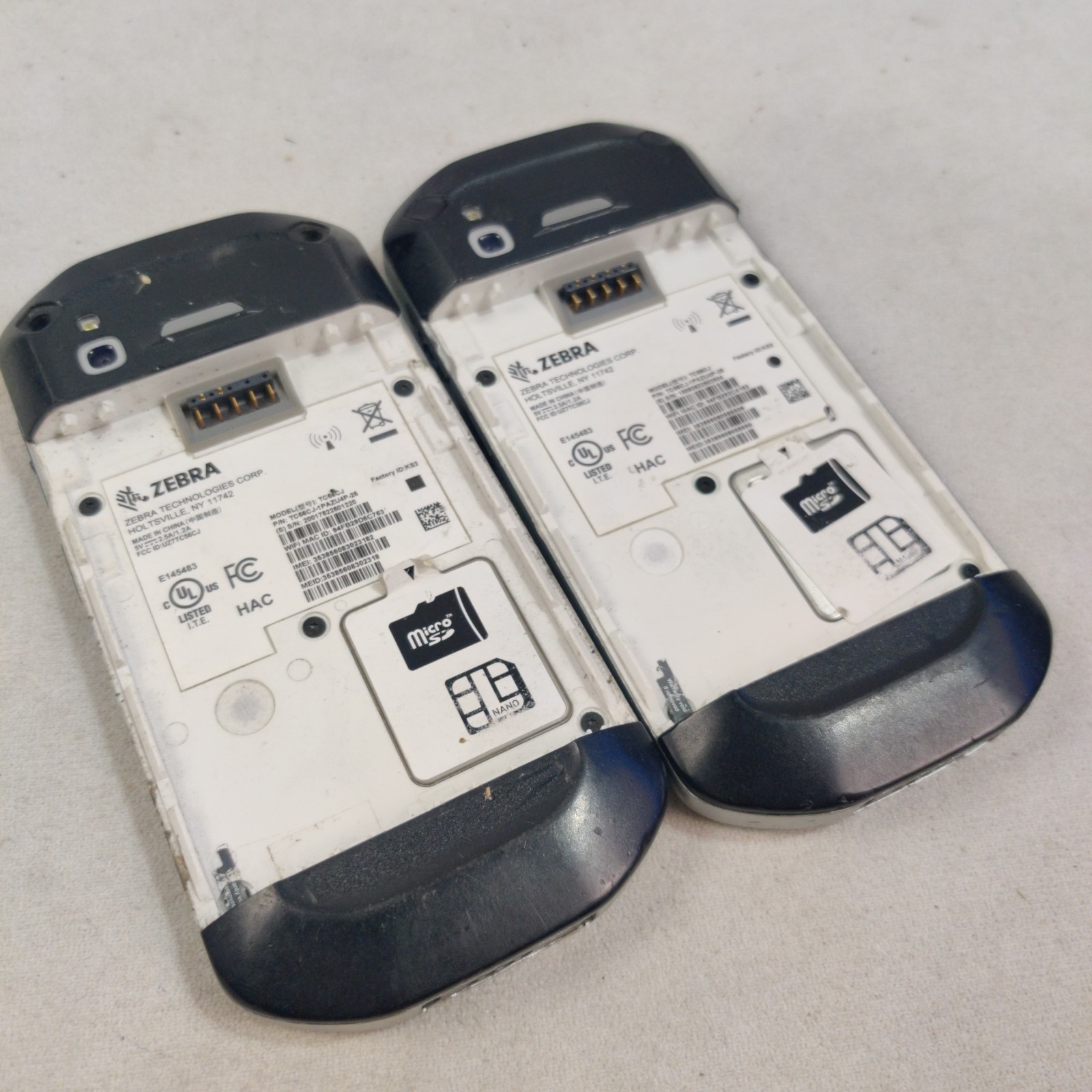 LOT OF 2 – Zebra TC56CJ-1PAZU4P-25 – Barcode Scanner FOR PARTS, READ DESCRIPTION