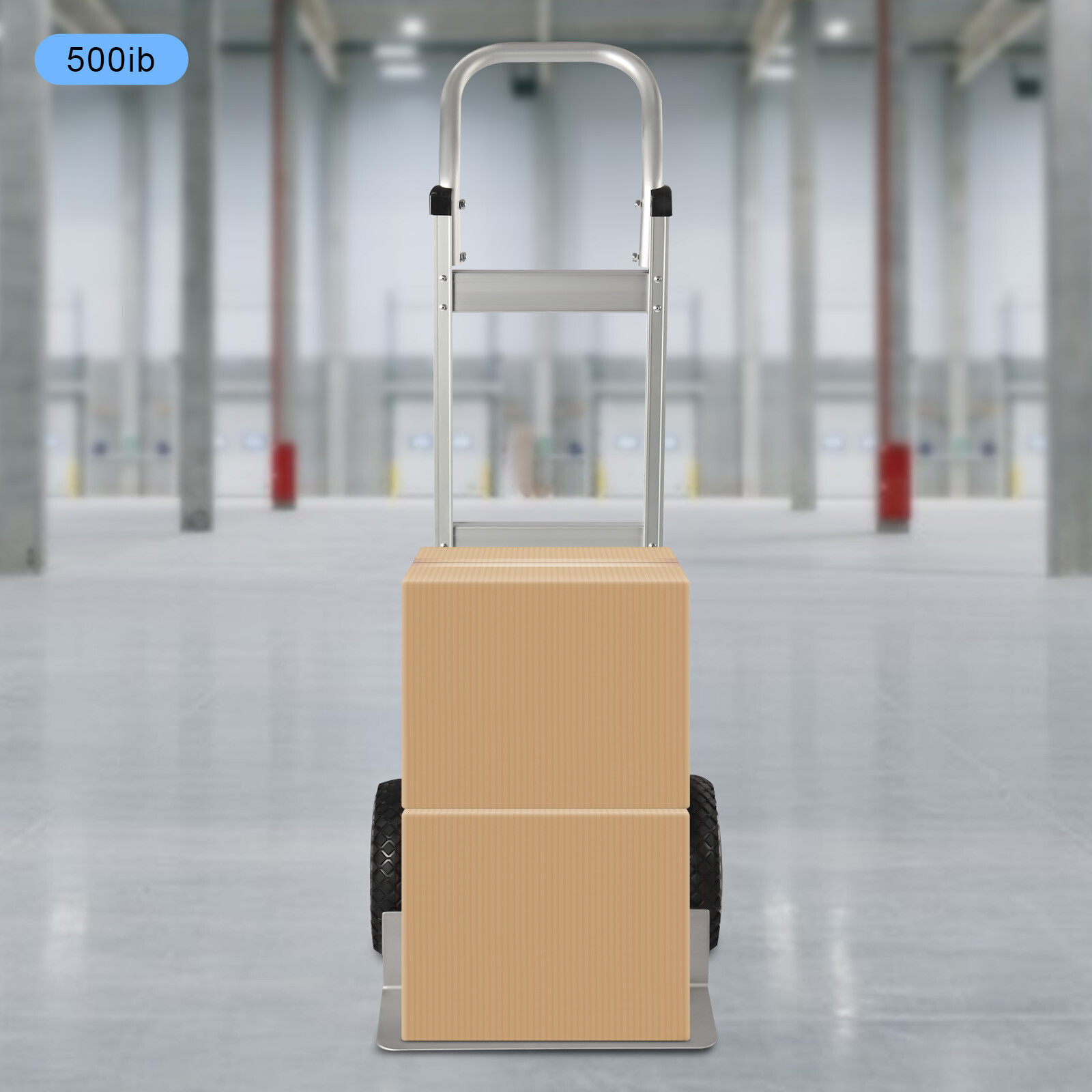 Aluminum Alloy Hand Truck Cart Heavy Duty Dolly with Rubber Wheels 440lbs/500lbs