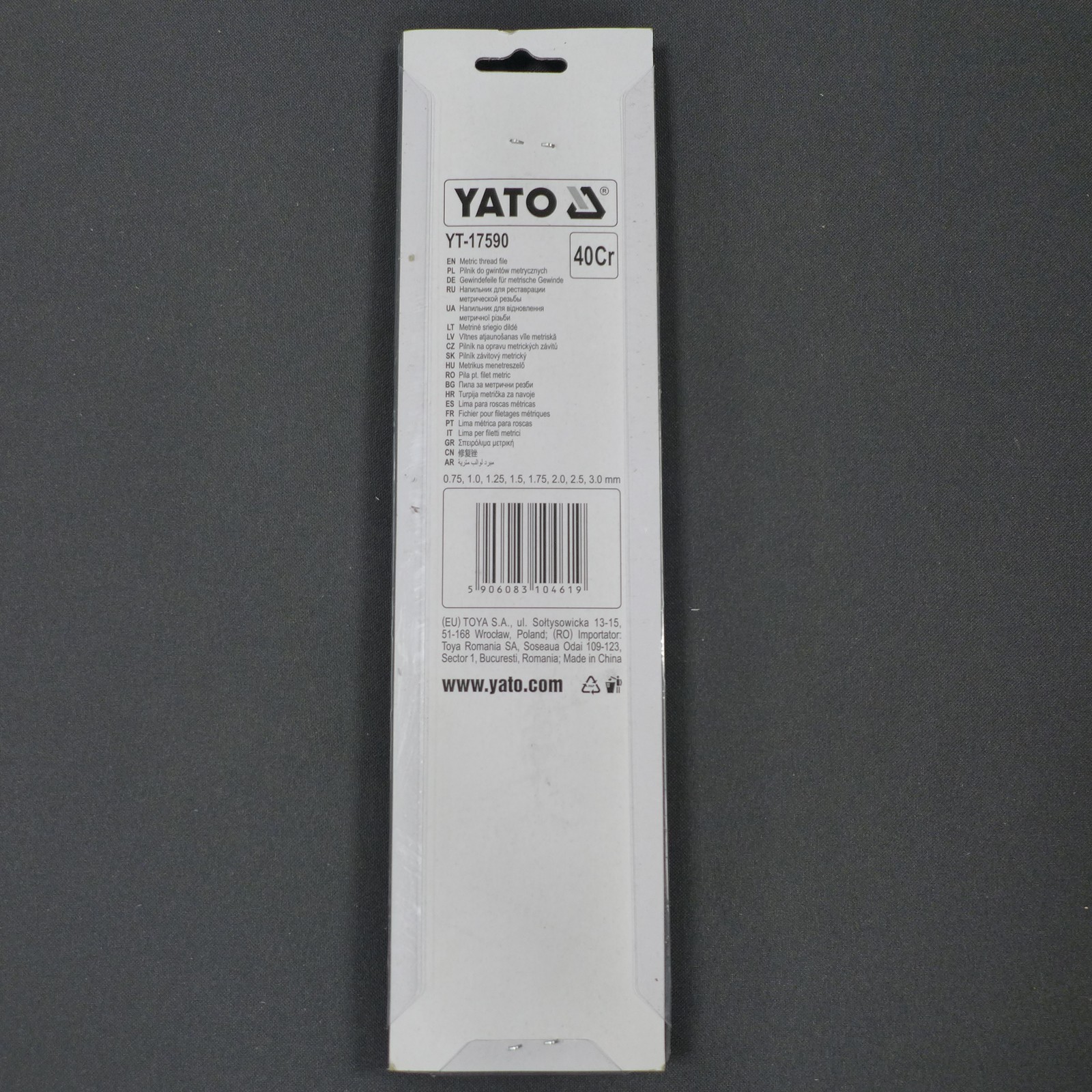 Yato Thread File for Metric Threads YT-17590