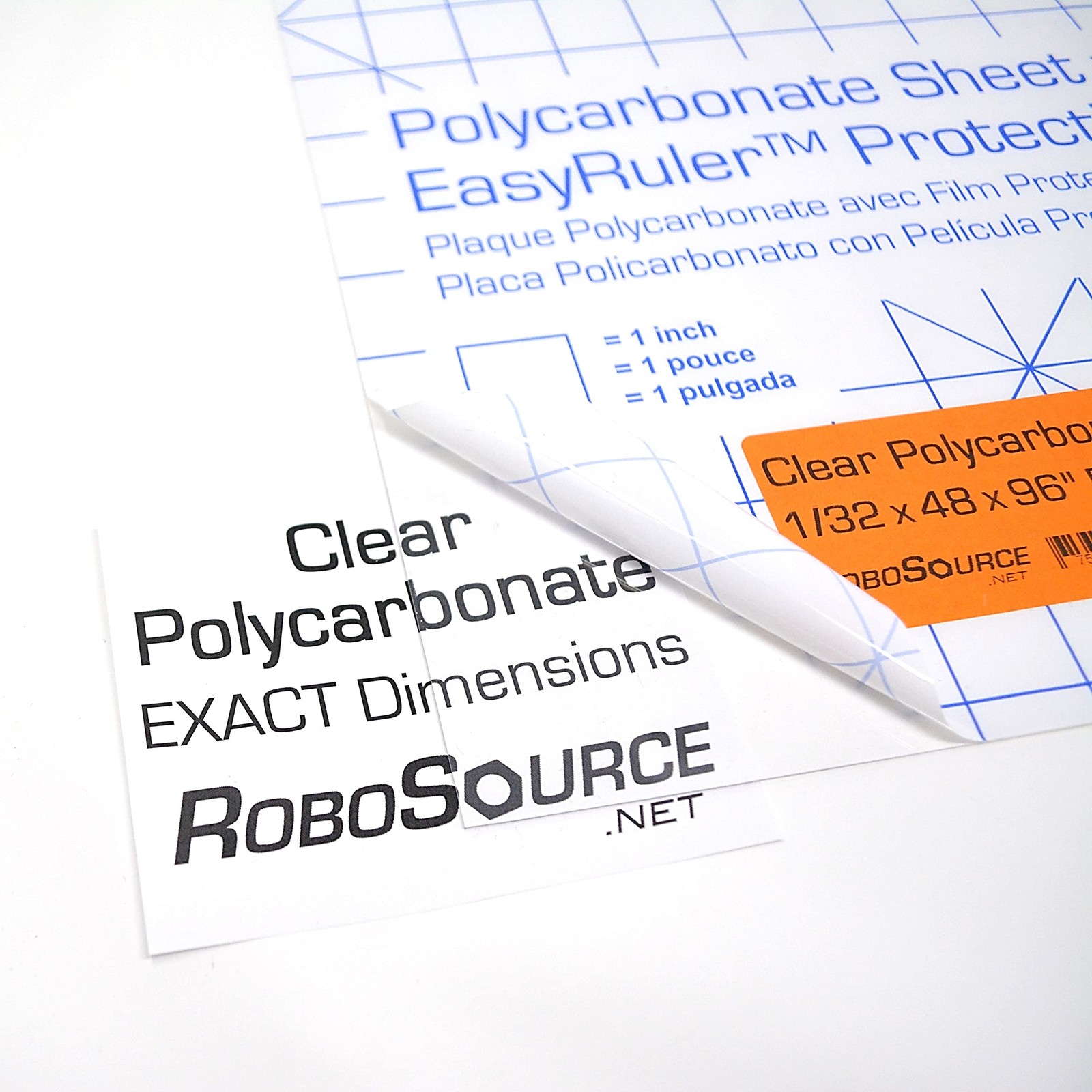 Polycarbonate Clear Plastic Sheet 12 X 24 X 0.030 1/32 Exact with EasyRuler F…