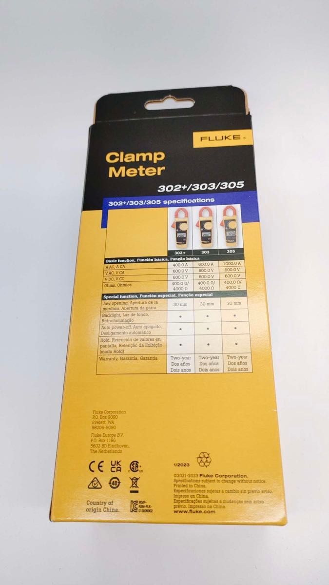 Fluke 302 + Clamp Meter Tester Average Type Digital Ammeter NEW