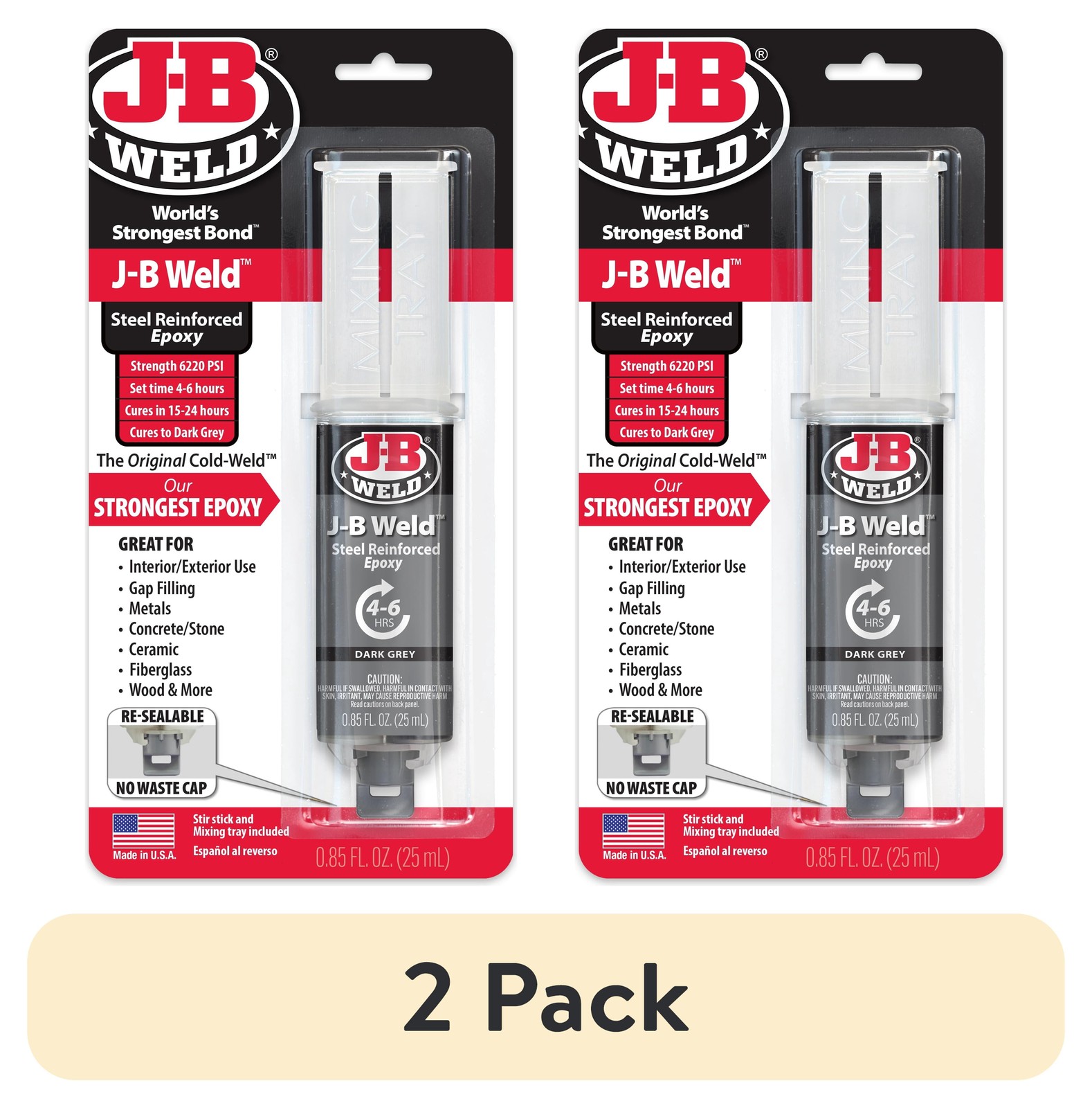 (2 Pack) Syringe 25 Ml Epoxy