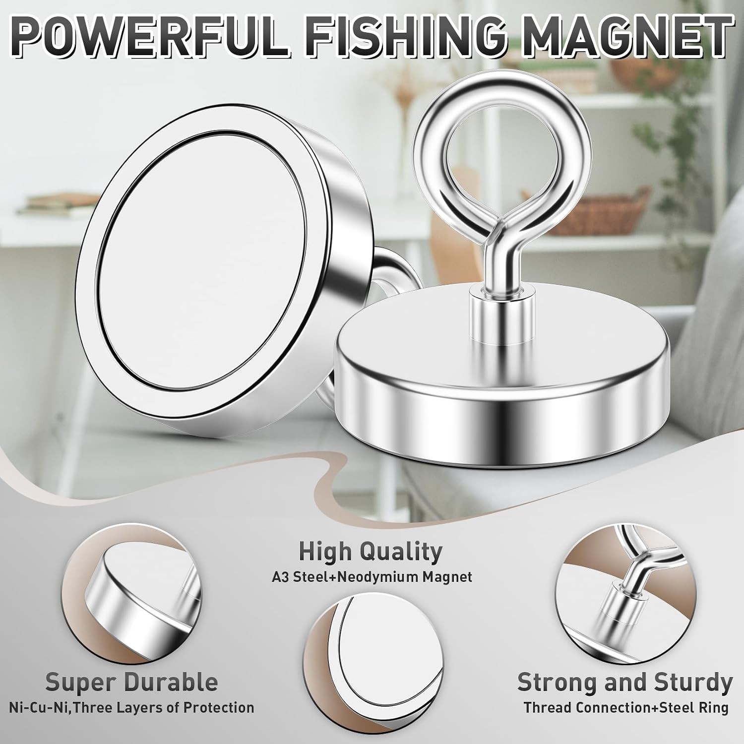 Ultimate 500 LBS Pickup Magnet – 2.36″ Neodymium for Reliable Outdoor Adventures