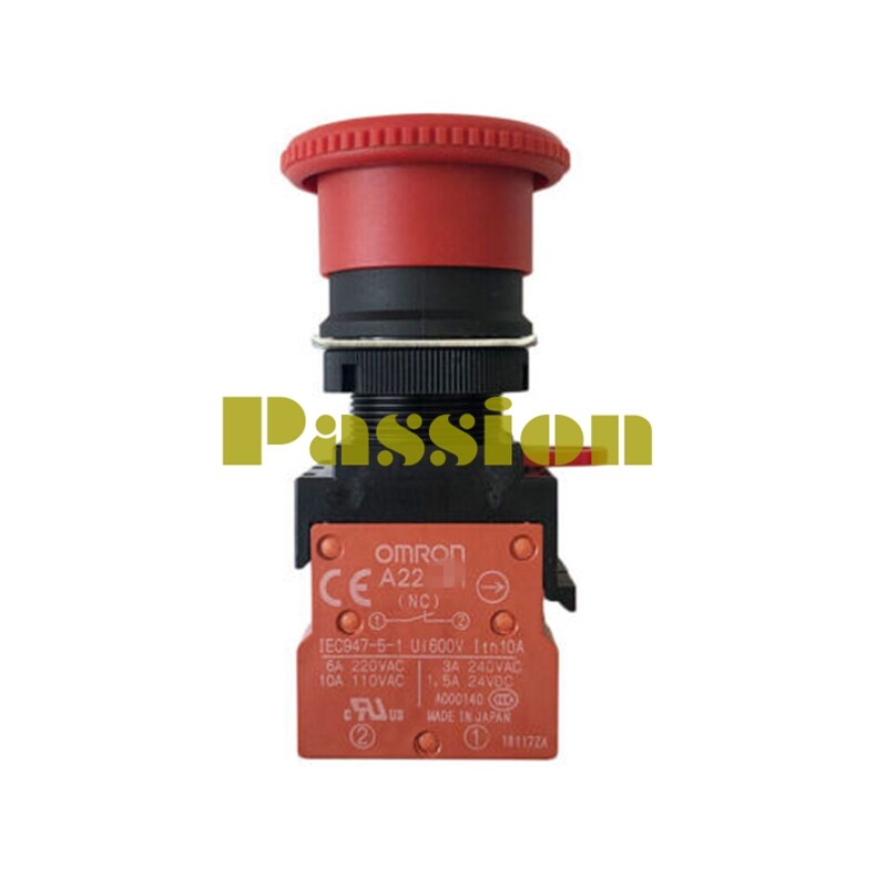 1PC New for OMRON A22E-M-02-EMO emergency stop switch