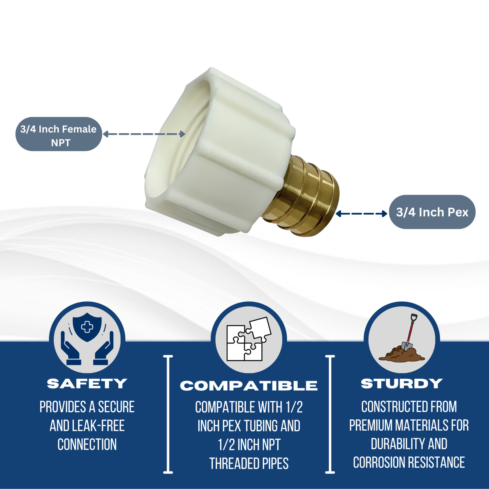 5 Pcs XFITTING 3/4 Inch Pex x 3/4 Inch Female Swivel Adapter, 31-5-1=5X