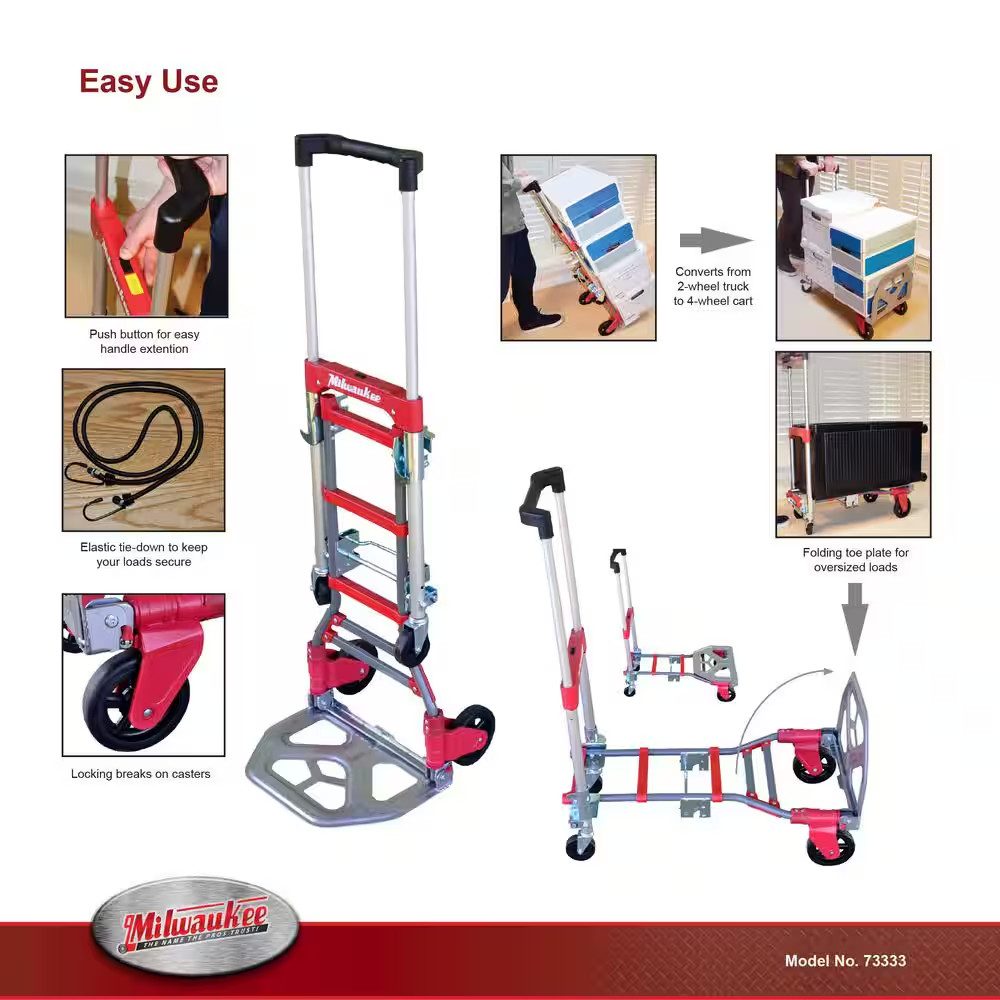 150 Lbs. Vertical Capacity and 300 Lbs. Horizontal Capacity Convertible Truck
