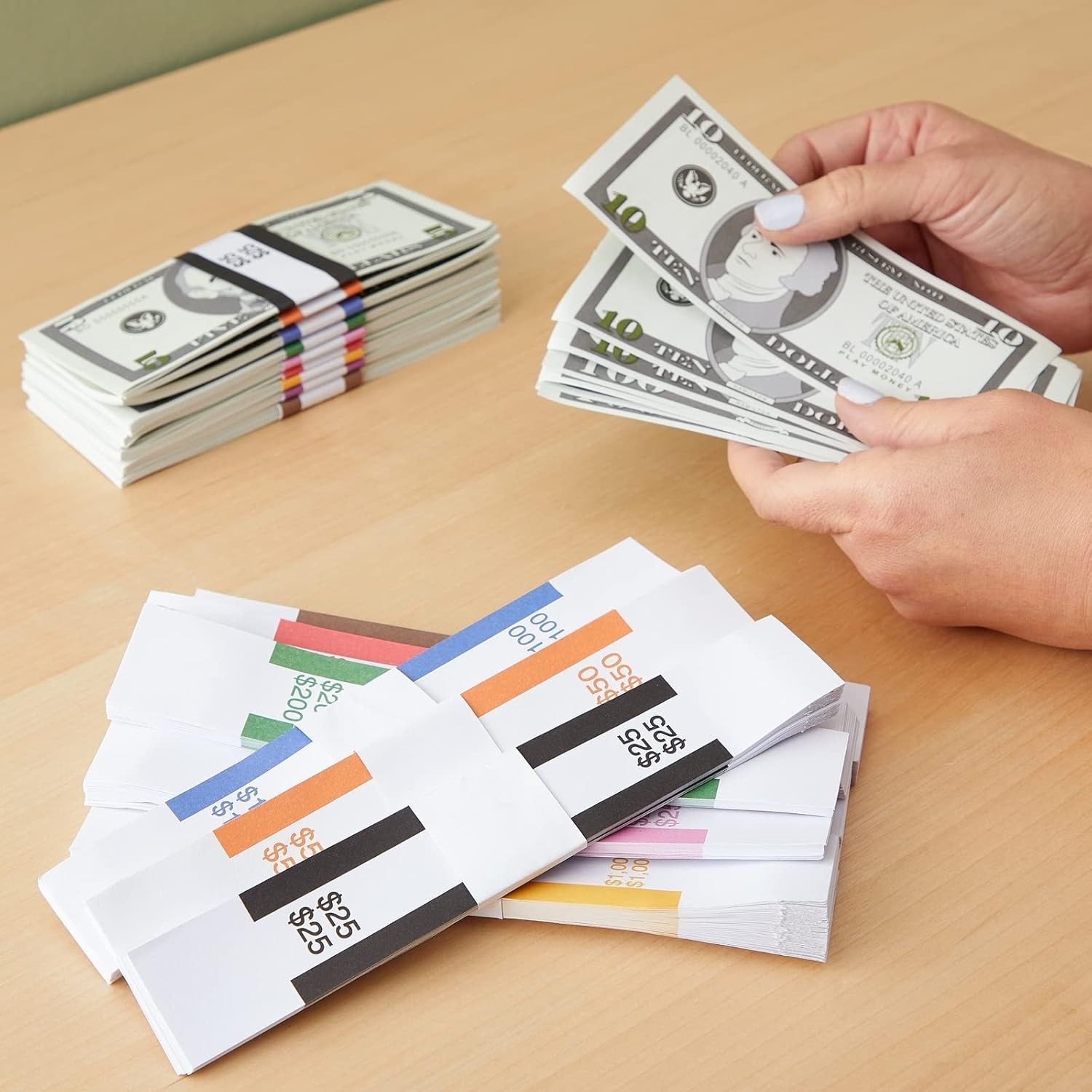 300 Pack Self Adhesive Currency Straps Money Bands for Bills Wrappers Sorting