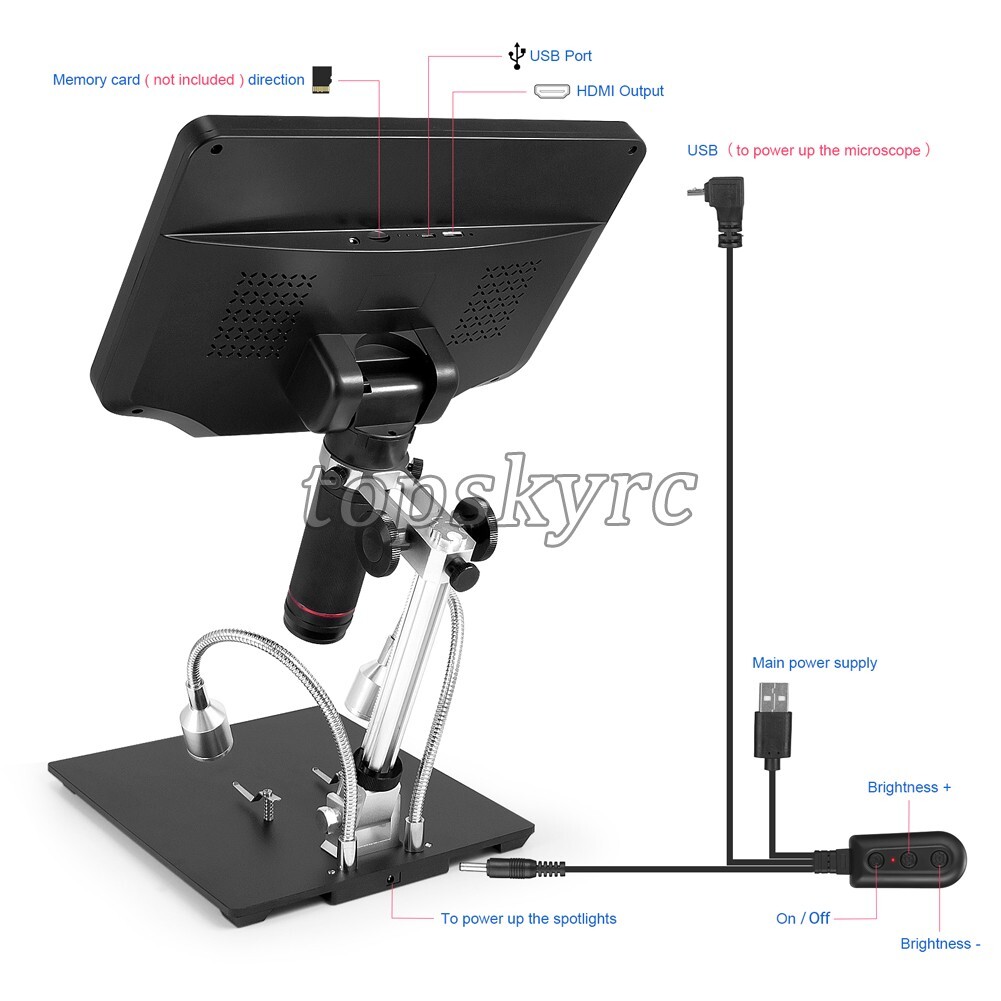 Andonstar AD409 4MP Wifi Microscope Digital Microscope with 10.1 LCD Screen SZ