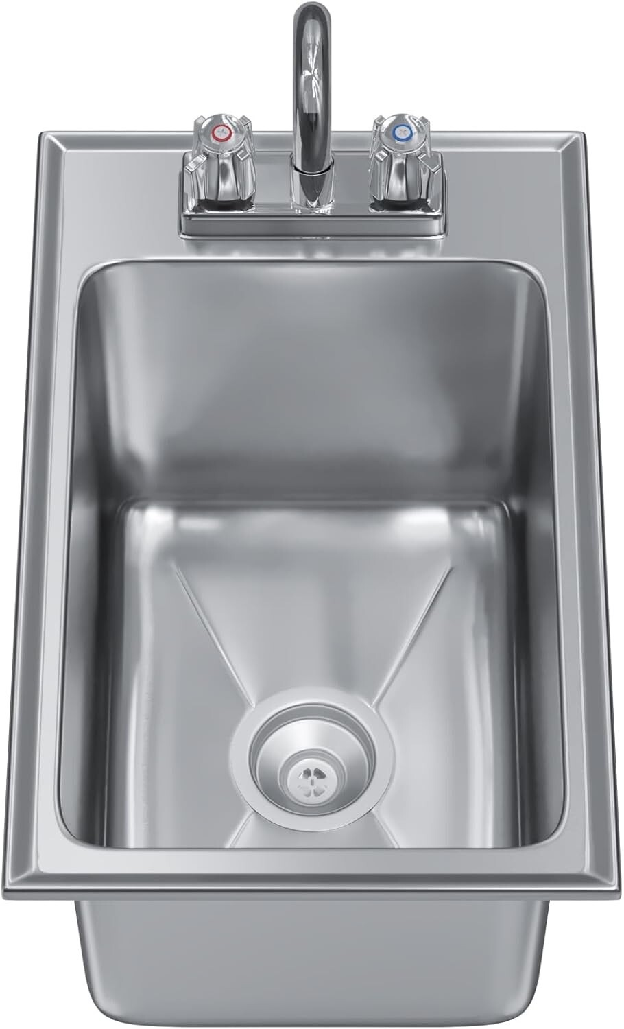 Stainless Steel 1 Compartment Drop in Sink 18.5″x13x10″ – Bowl Size 10″x14″x10″