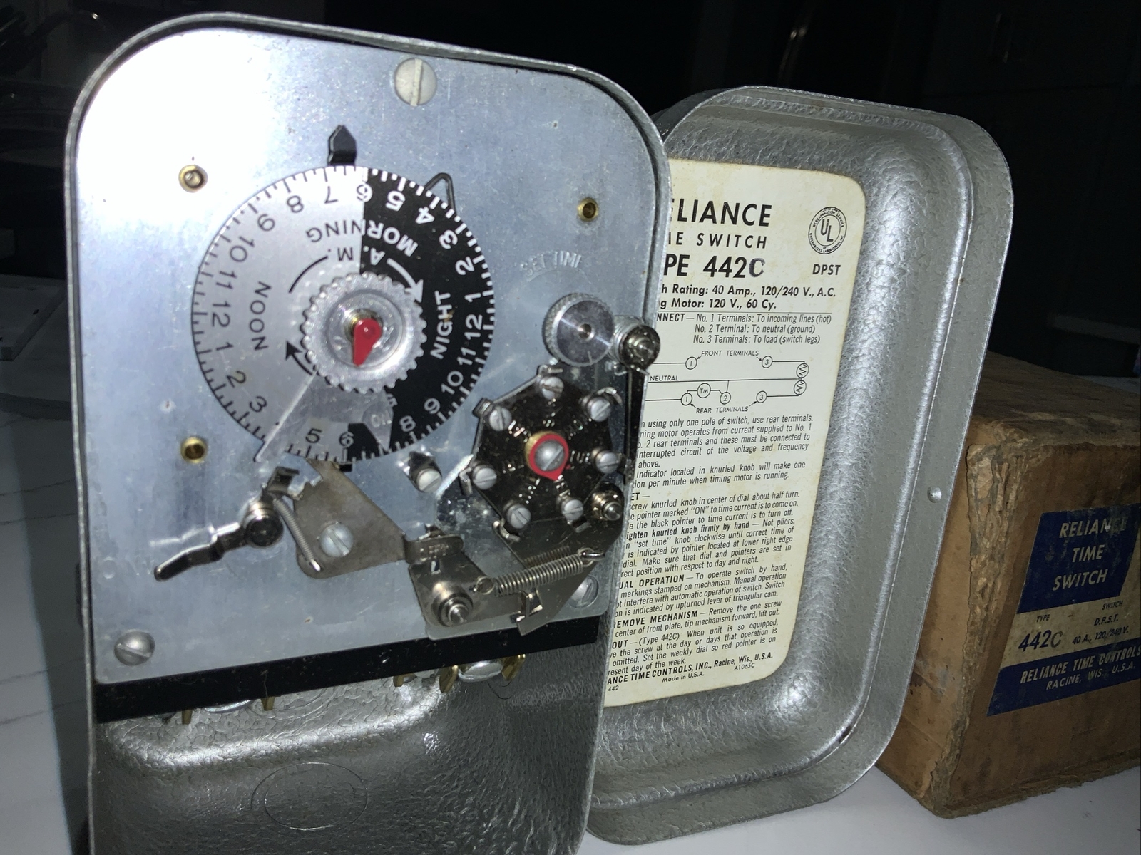 NOS Vintage: Reliance Type 442C Time Switch #A1065C – 120/240 Volt, AC – 60 Cy.