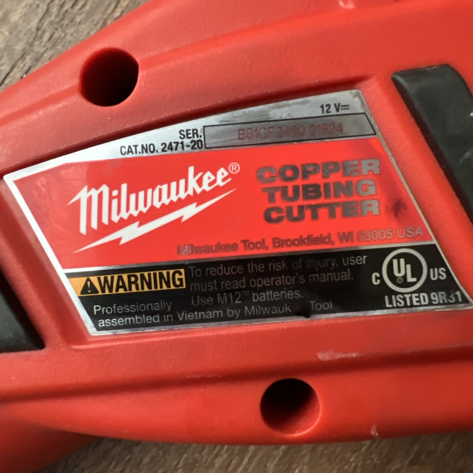 Milwaukee 2471-20 M12 Cordless Copper Tubing Cutter – Battery & Charger & Case