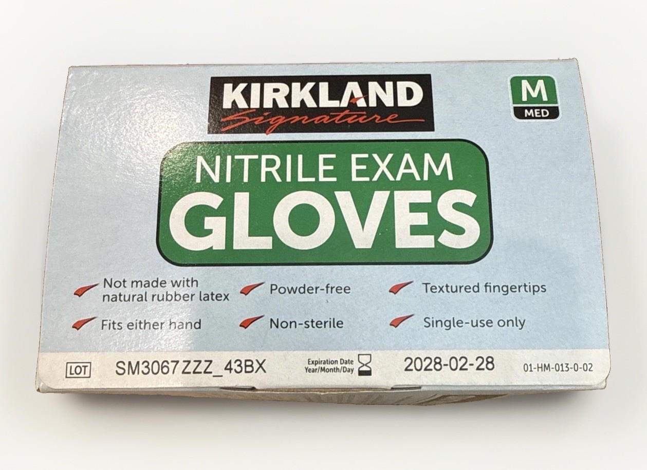 Kirkland Signature Nitrile Exam Gloves Powder Free 200 Count Size Medium