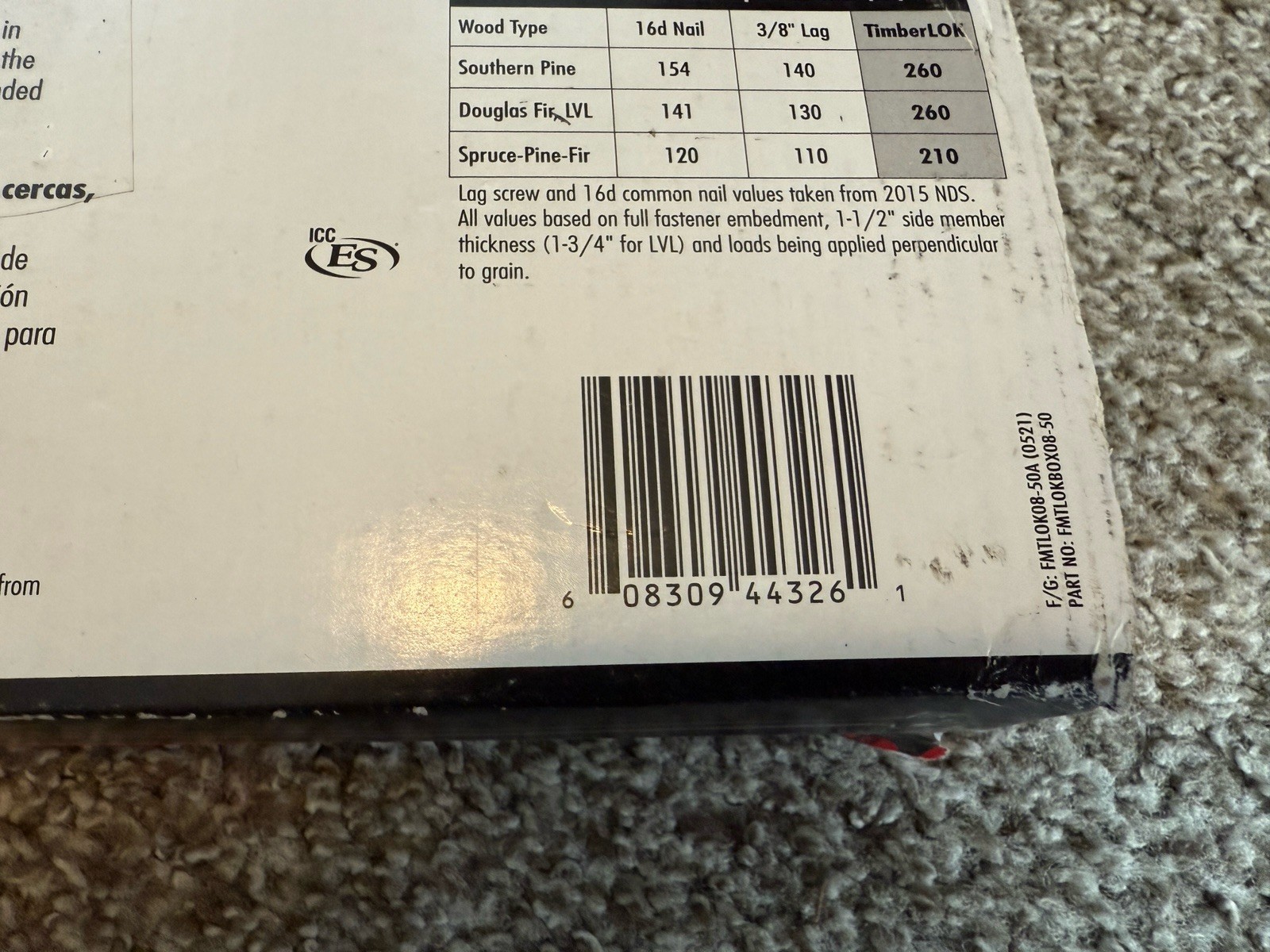 FastenMaster TimberLOK Line 8″ Structured Wood Screw – 50 Pack NEW