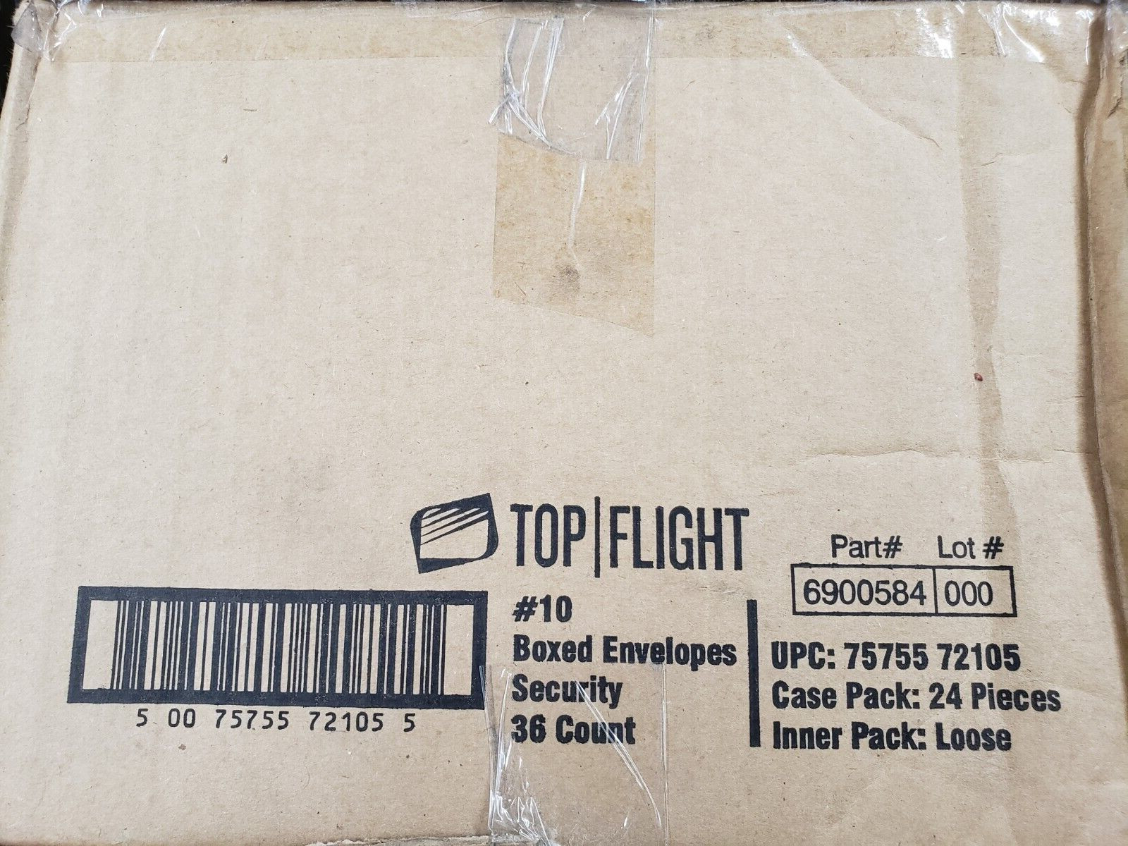 Cs/24 Top Flight #10 Security Envelopes 4.125 x 9.5 Box of 36 (864 Total)