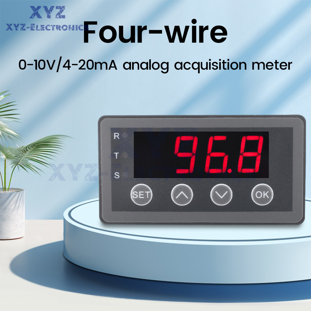 0-10V 0-20mA 2-10V 4-20mA 4-Wire Analog Input (Reception) Display Meter DC 8~25V