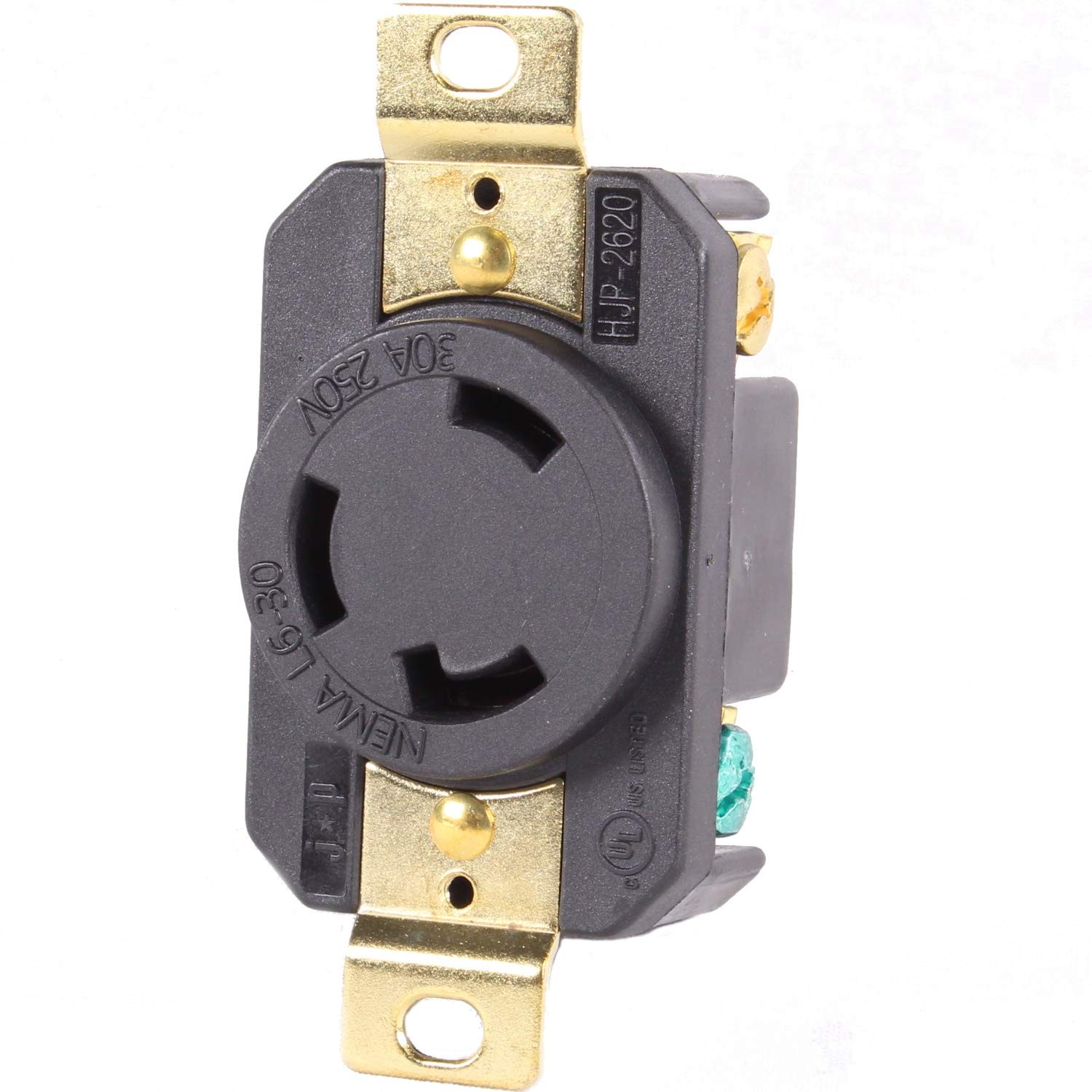 Journeyman-Pro 2620, NEMA L6-30R, 30A 250 Volt, 2620 w/SS Faceplate, Black