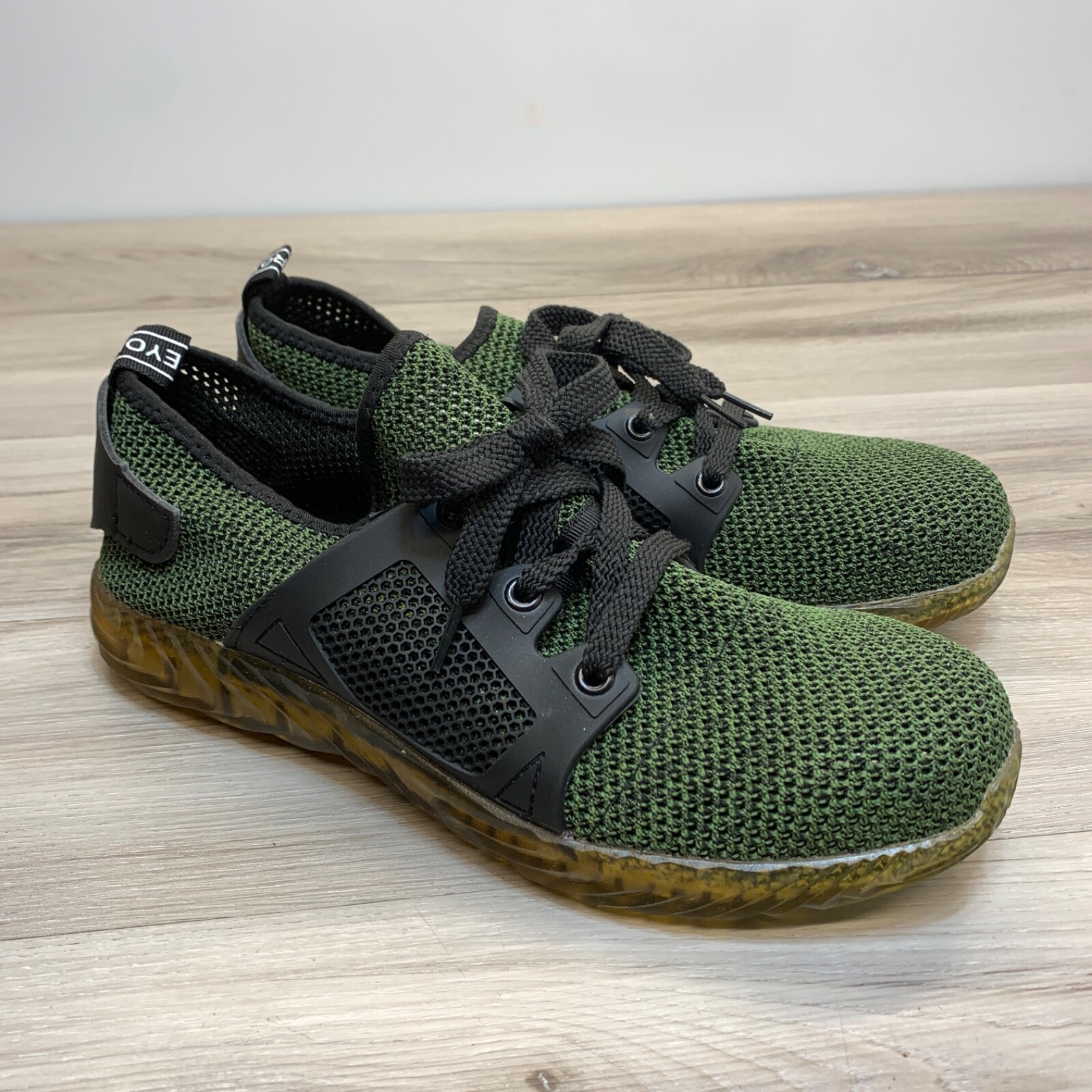Indestructible Work Safety Toe Breathable Green Black Lace Up Shoes Mens 12 / 45