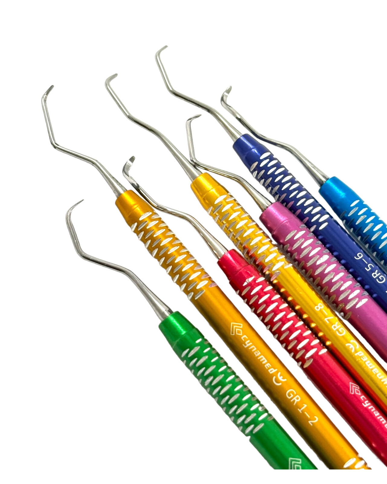 7PC HIGH GRADE GRACEY CURETTE SCALER MULTICOLOR PERIODONTAL DENTAL INSTRUMENTS