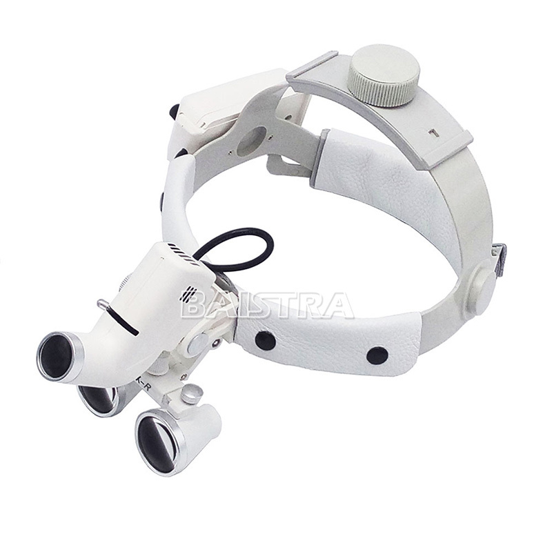 3.5X Dental Surgical Headband Medical LED Light Binocular Loupes DY-106 White