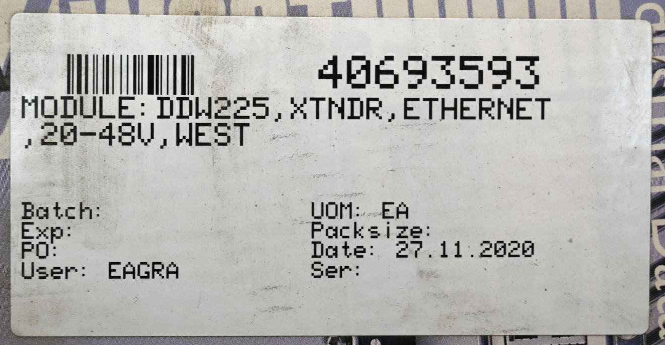 WESTERMO DDW-225 | DDW225 ETHERNET EXTENDER MODULE 20-48V 40693593 3642-0250