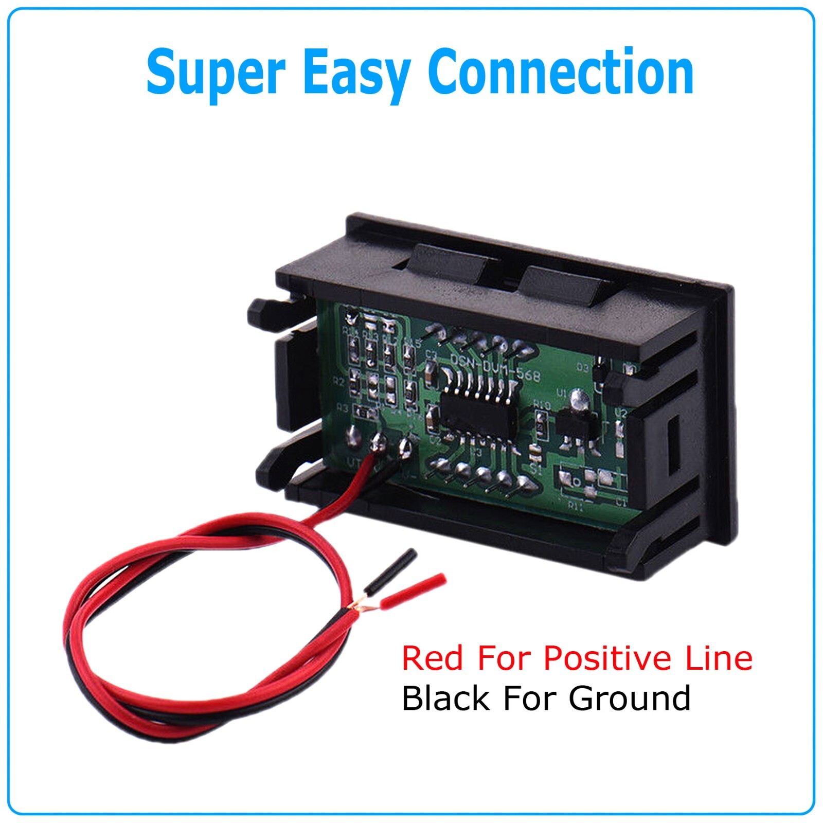LED 12V ~ 24V Digital Display Voltmeter Car Motorcycle Voltage Gauge Panel Meter