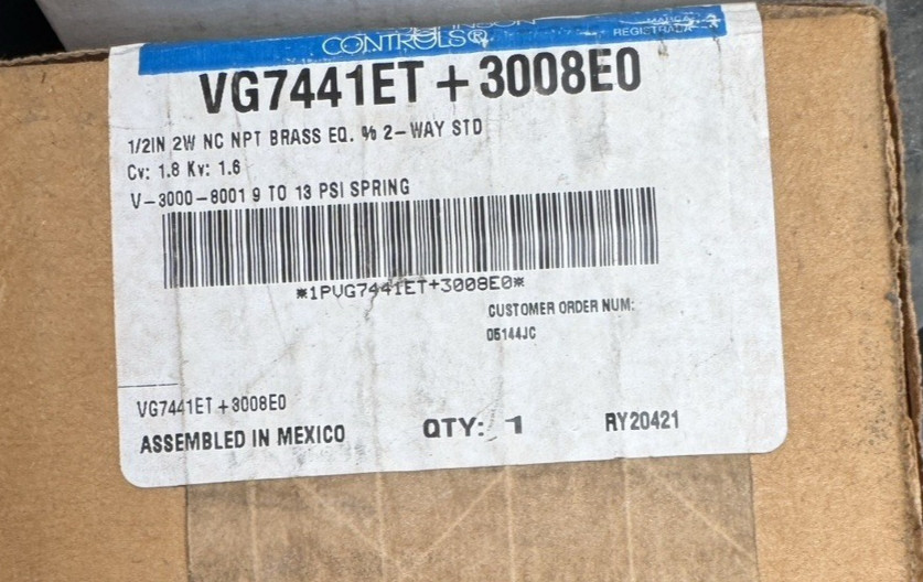 *NEW* Johnson Controls VG7441ET-3008E0 Control Valve V-3000-8011