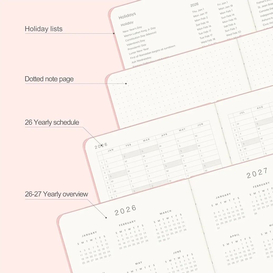 2026 Planner, 15 Months Hardcover Daily, Weekly & Monthly Planner, A5 size