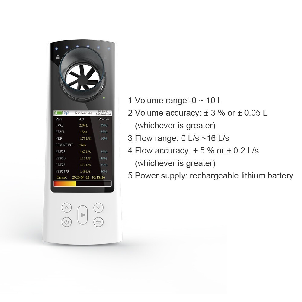 CONTEC SP80B Bluetooth Spirometer – Handheld Lung Function Tester w/App