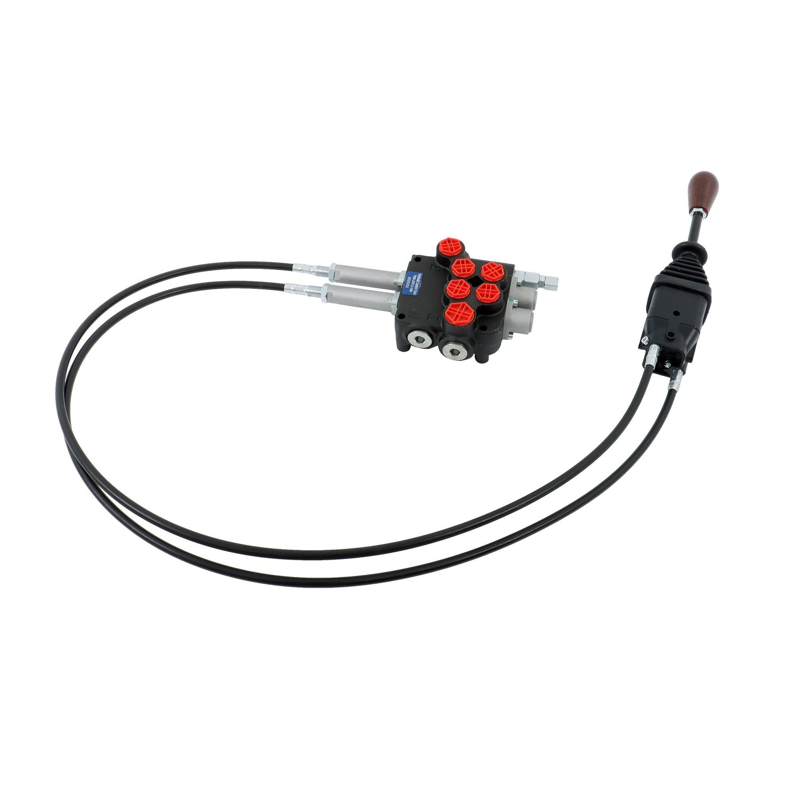 2Spool Remote Control Valve 80LPM Hydraulic Kit w/Joystick 4.9ft Cables