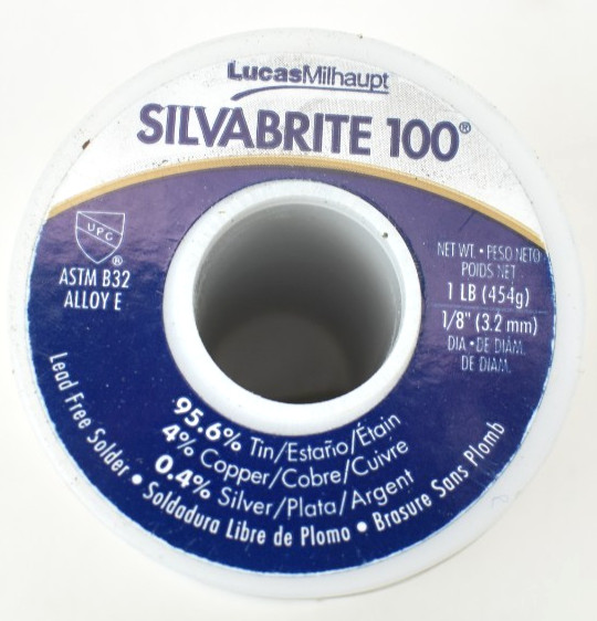 Lucas-Milhaupt Silvabrite 100 Lead-Free Solder 1/8in 1lb Spool P/N 56761