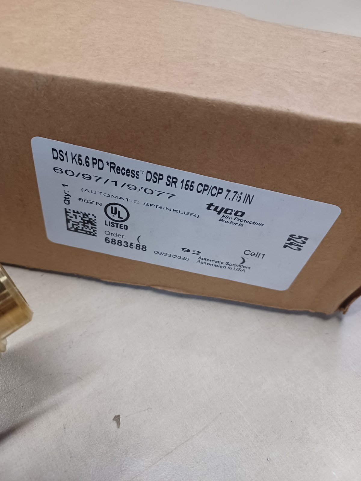 Tyco DS1 K5.6 PD 6883588 Series DSp SR 155 Automatic Sprinkler