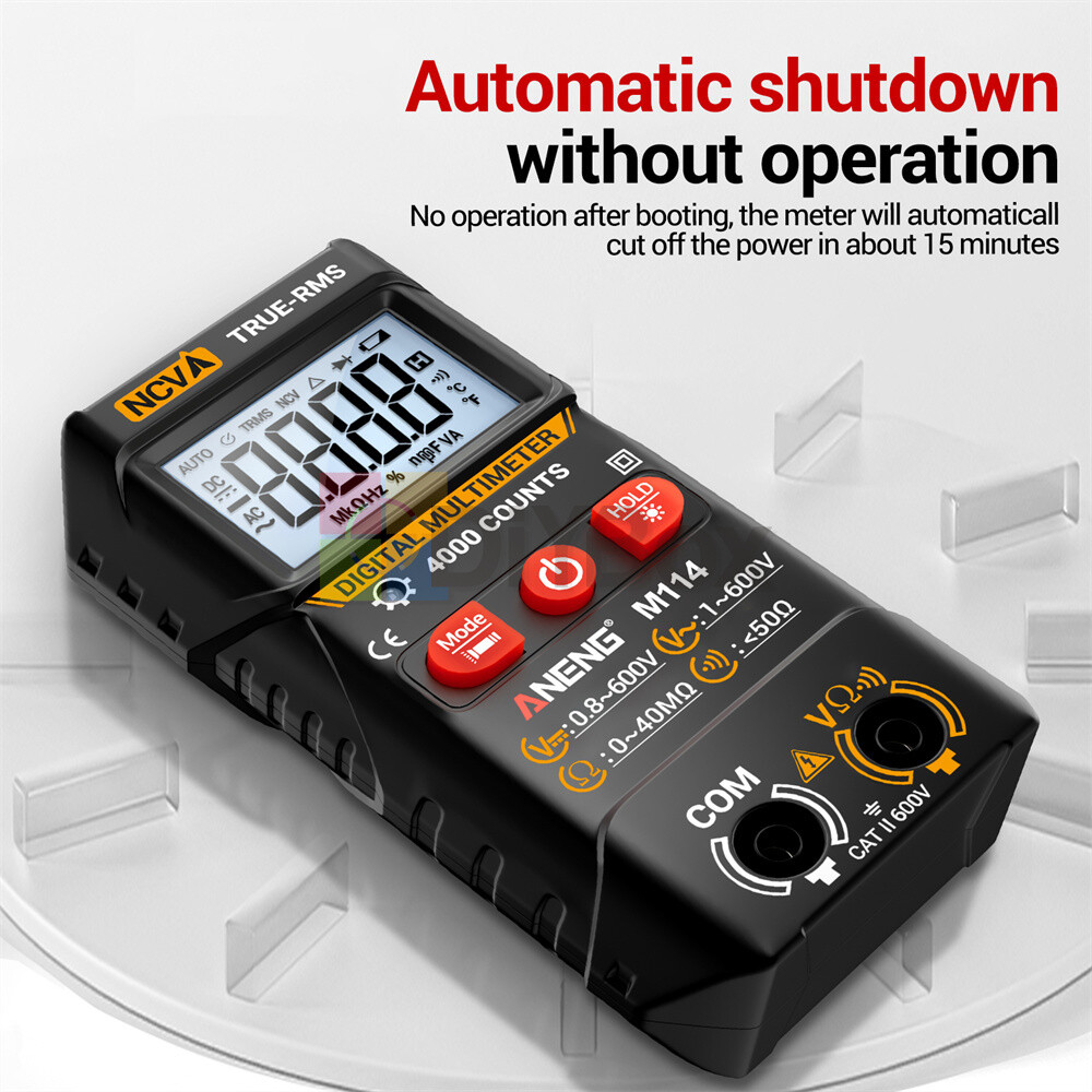 ANENG M114 M115 Automatic Voltmeter AC/DC Ohm NCV Digital Multimeter 4000 Counts