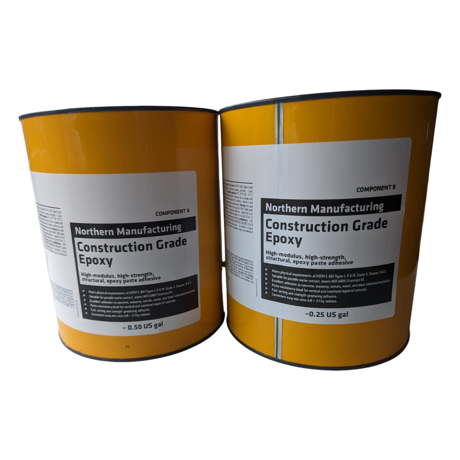 Construction Grade Epoxy paste adhesive Northern MFG 579215 components A B