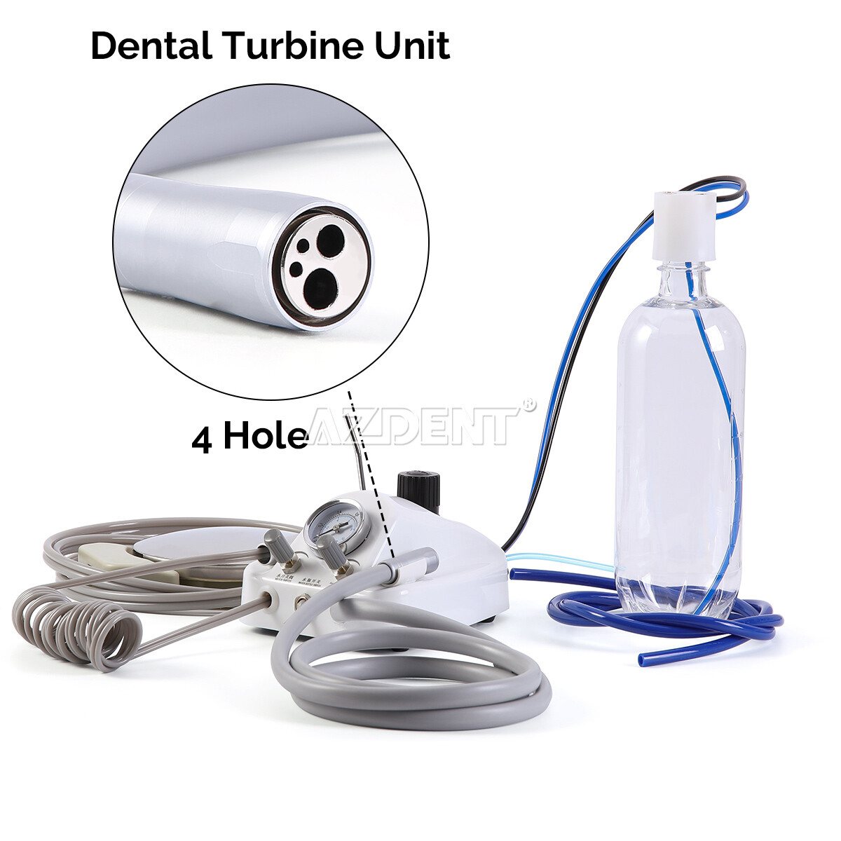 Portable Dental Turbine Unit 4 Hole with Air Compressor/High Low Speed Handpiece