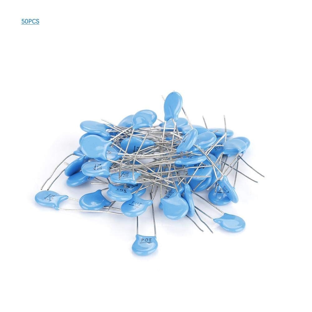 0.1uF (100nF) 500V Ceramic Disc Capacitors – Pack of 10/25/50/100