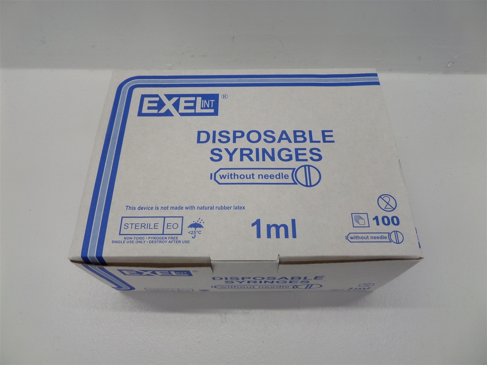 Box Of 100 Exel 1ml Luer Slip Tip Syringe Without Needle 210414 Exp. 03-14-2026