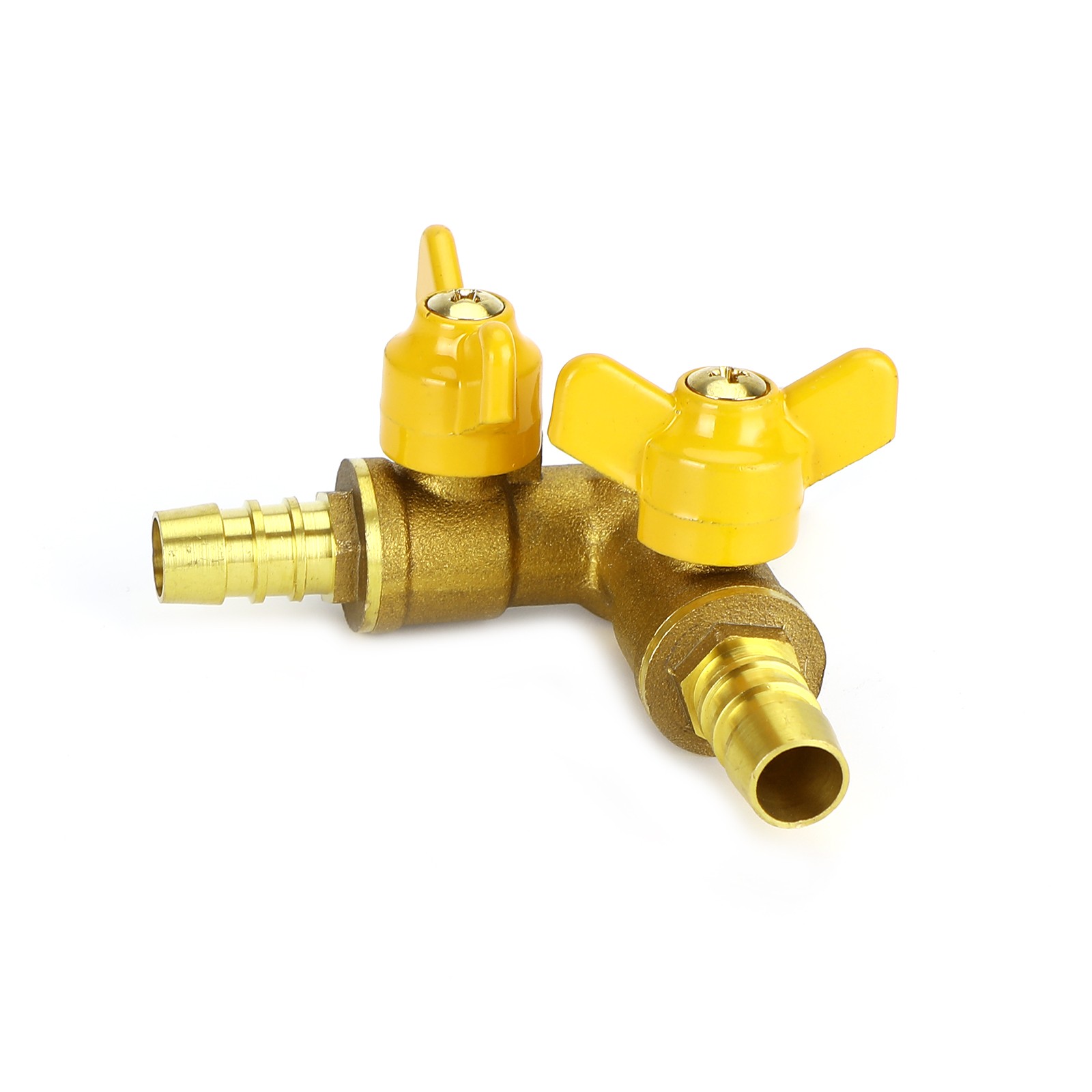 3/8″ Hose Barb Ball Valve Y Shaped 3 Way Connector Barb Brass Fitting OD 11mm US