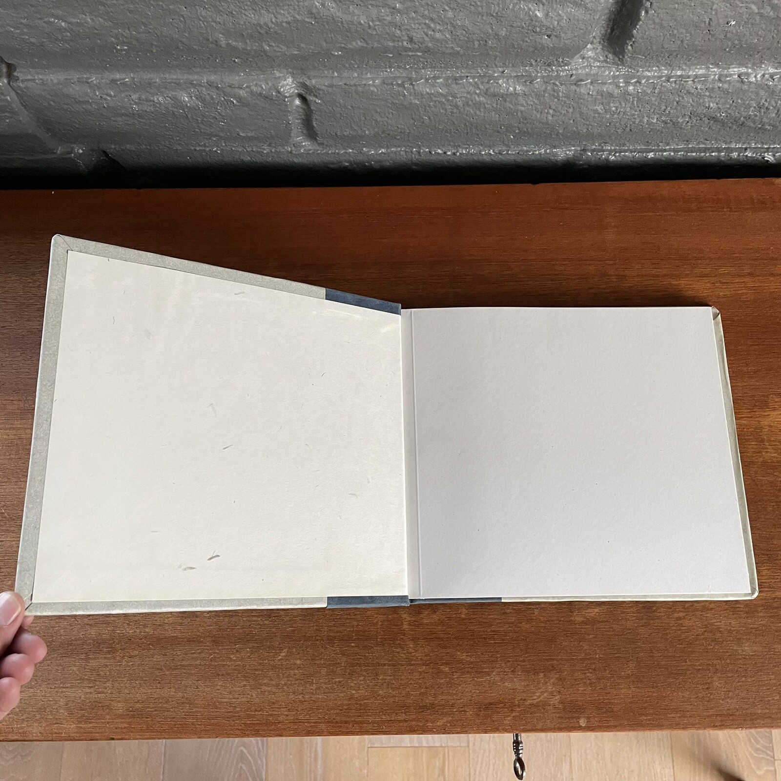 Vintage Unused Blank Book Blue Gray Paper Brads Binding 11.25 x 8.75 in