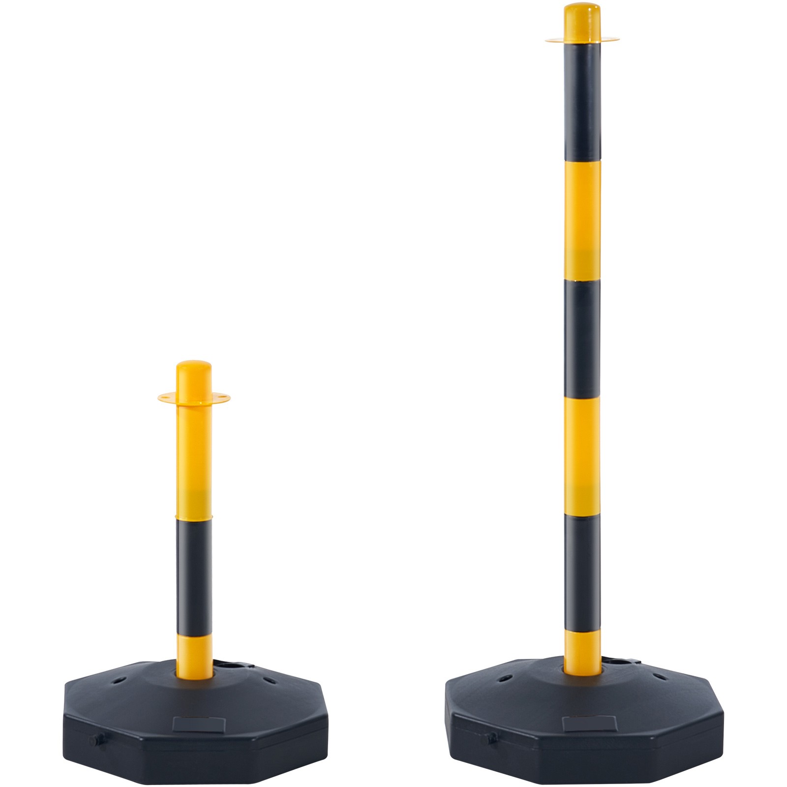 VEVOR 6PCs Traffic Delineator Post Cones with Fillable Base 8FT Chain Adjustable
