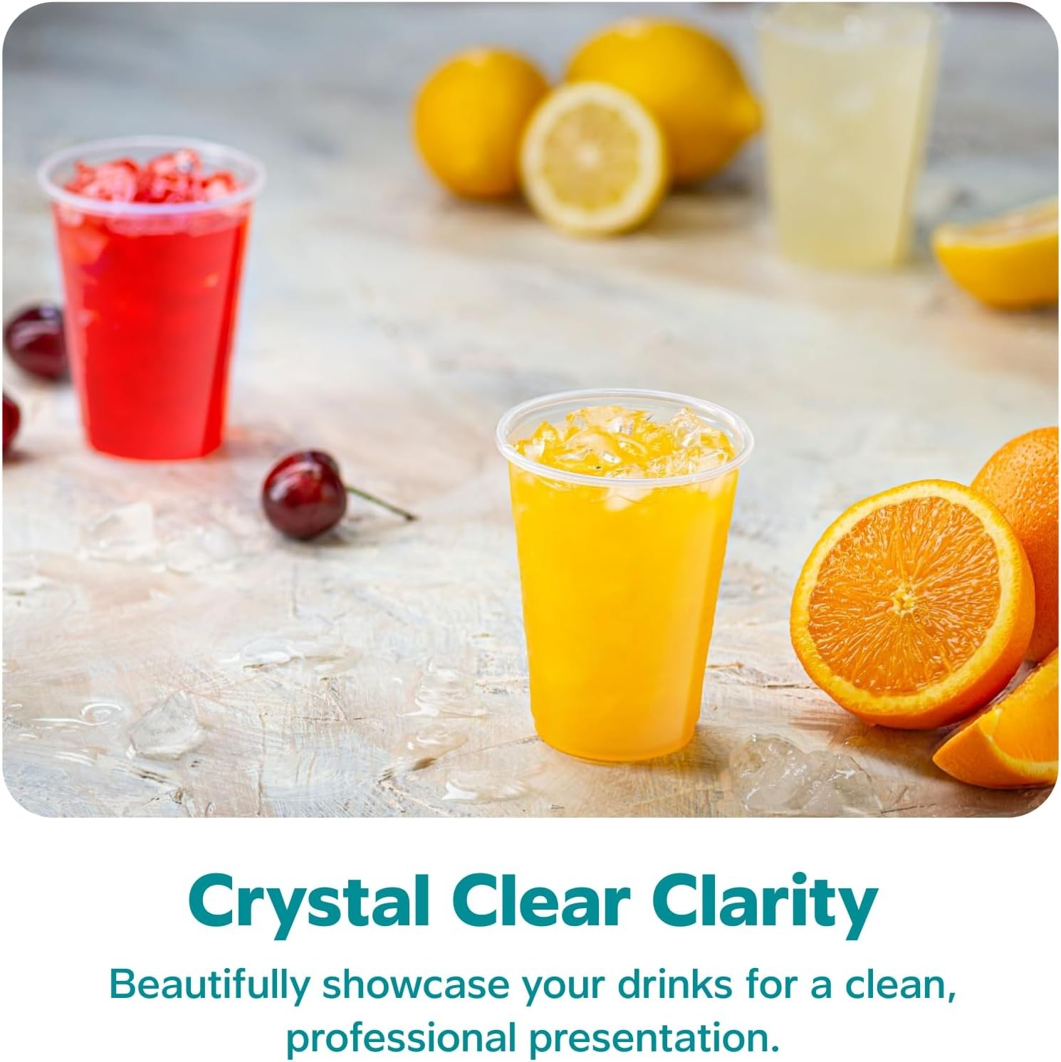 9 oz Clear Plastic Cups [80 Count] Disposable Cold Drinking Cups for Parties,