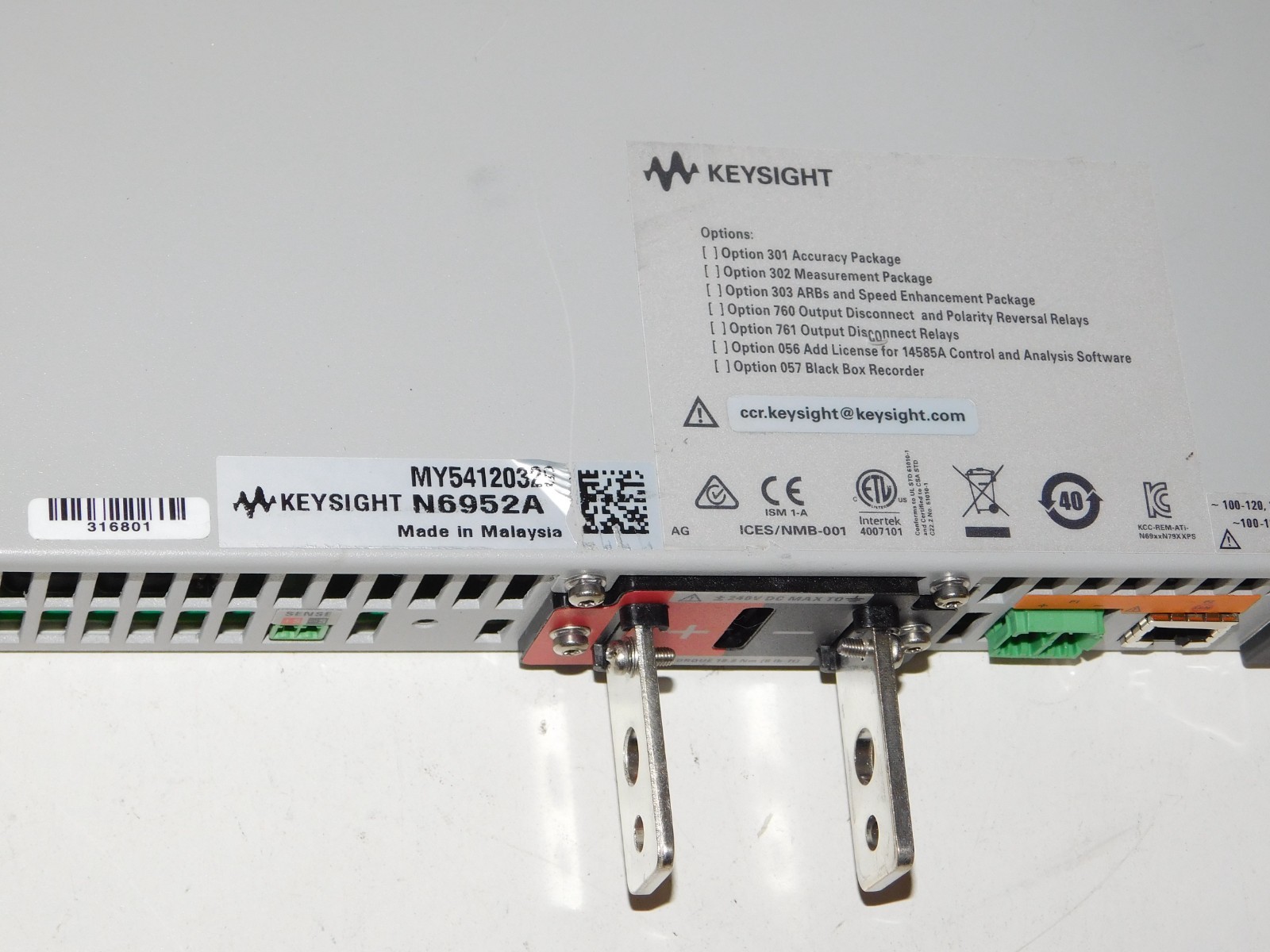 Keysight N6952A Advanced Power System Rack DC Power Supply 0-40V/0-25A 1000W