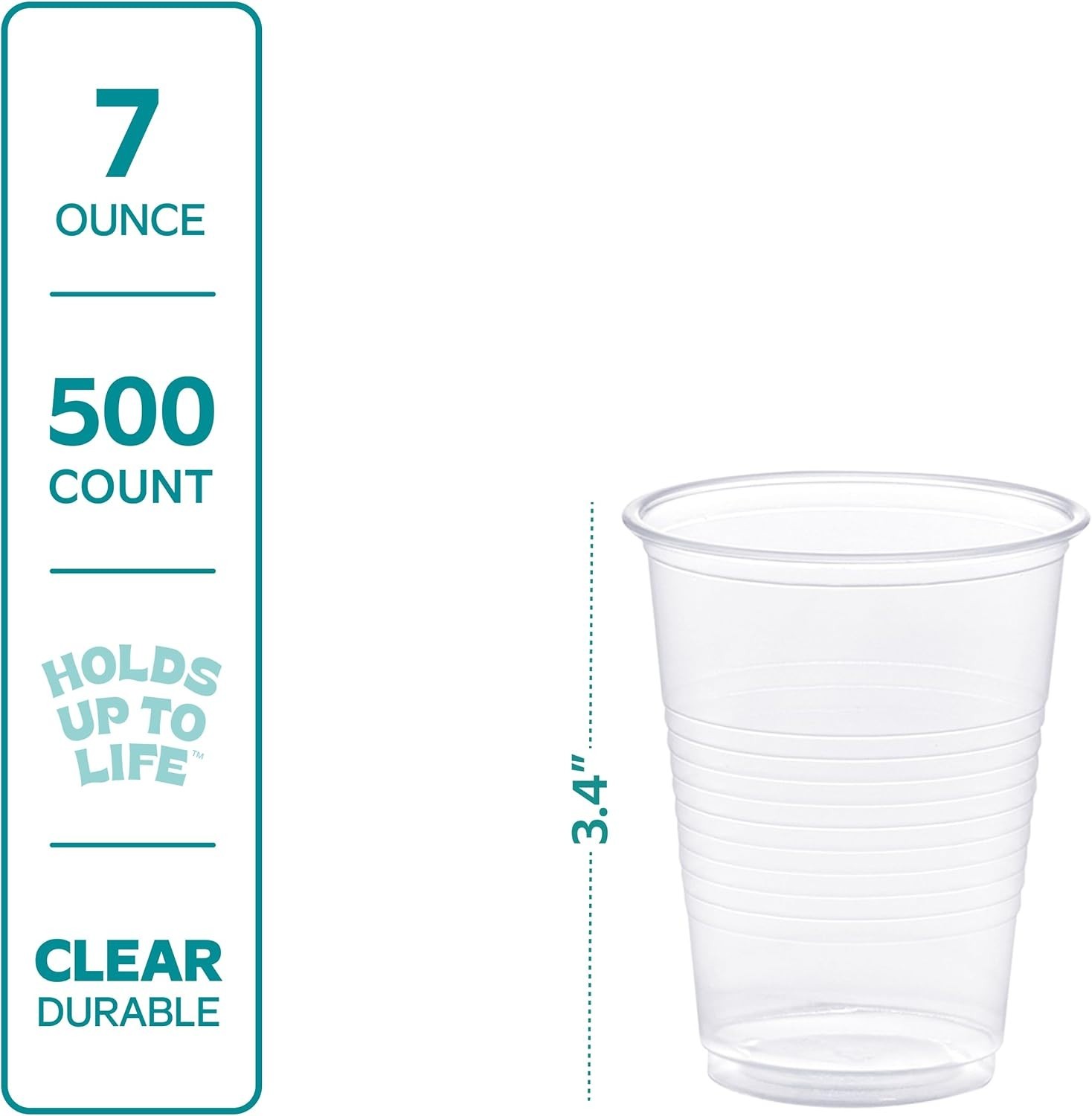 GUSTO 7 oz Clear Plastic Cups [500 Count] Disposable 7 oz, – 500 Count
