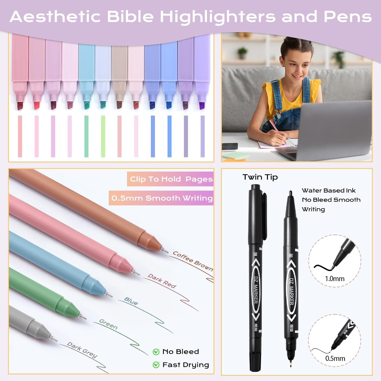 Bible Study Supplies Journaling Kit, Morandi Colored Bible Study Kit