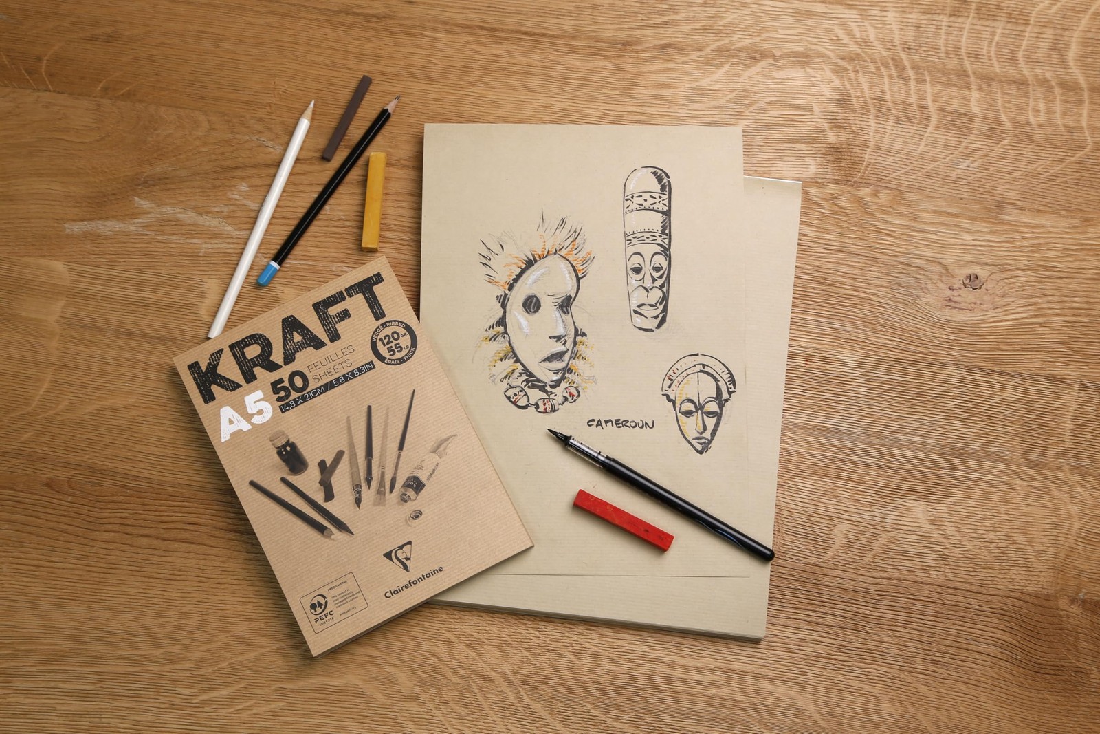 96546C Kraft Paper Pad Glued, Ideal for Drying Techniques, 100 Sheets, DIN…